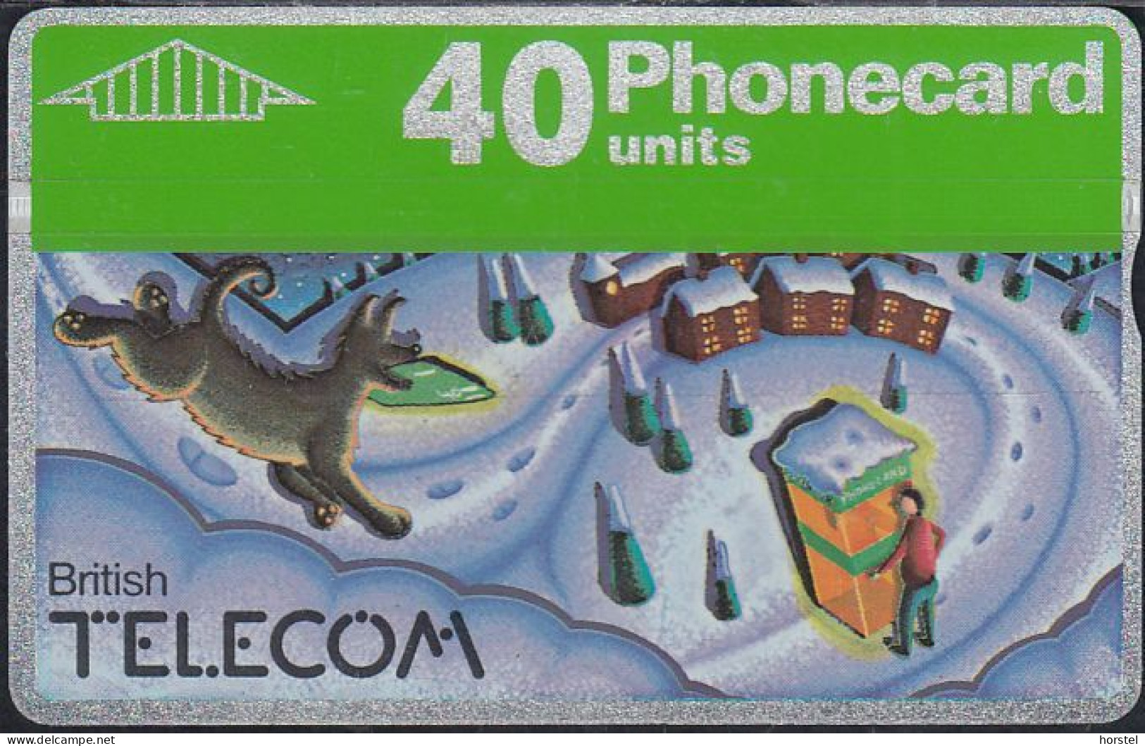 UK Btc 030 Christmas 1990 - Dog & Phonebox - 40 Units - 049D - BT Allgemeine