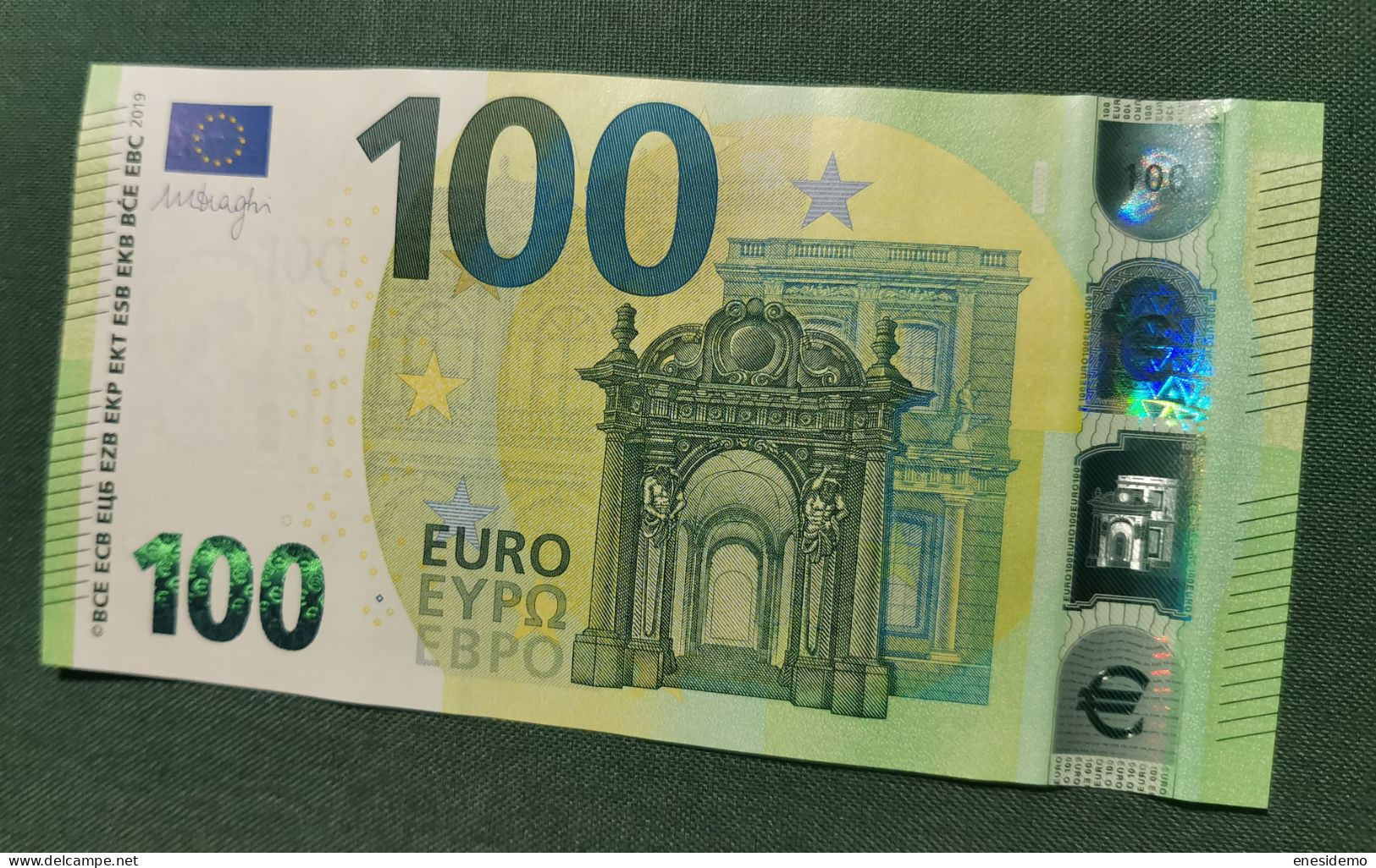 100 EURO SPAIN 2019 DRAGHI V002D2 VA SC UNCIRCULATED  PERFECT - 100 Euro