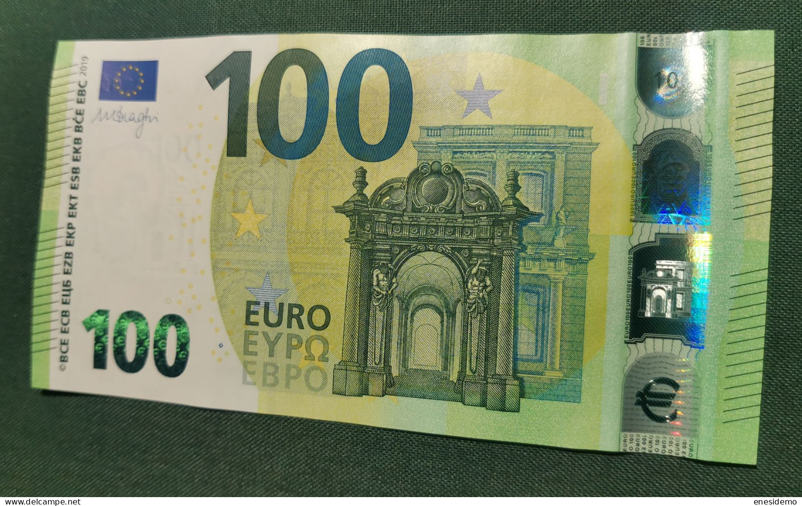 100 EURO SPAIN 2019 DRAGHI V002D2 VA SC UNCIRCULATED  PERFECT
