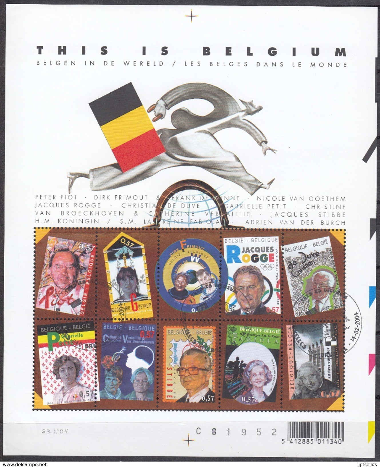 BELGIQUE 2004 Nº 3222/31 EN HB USADO 1º DIA - Used Stamps