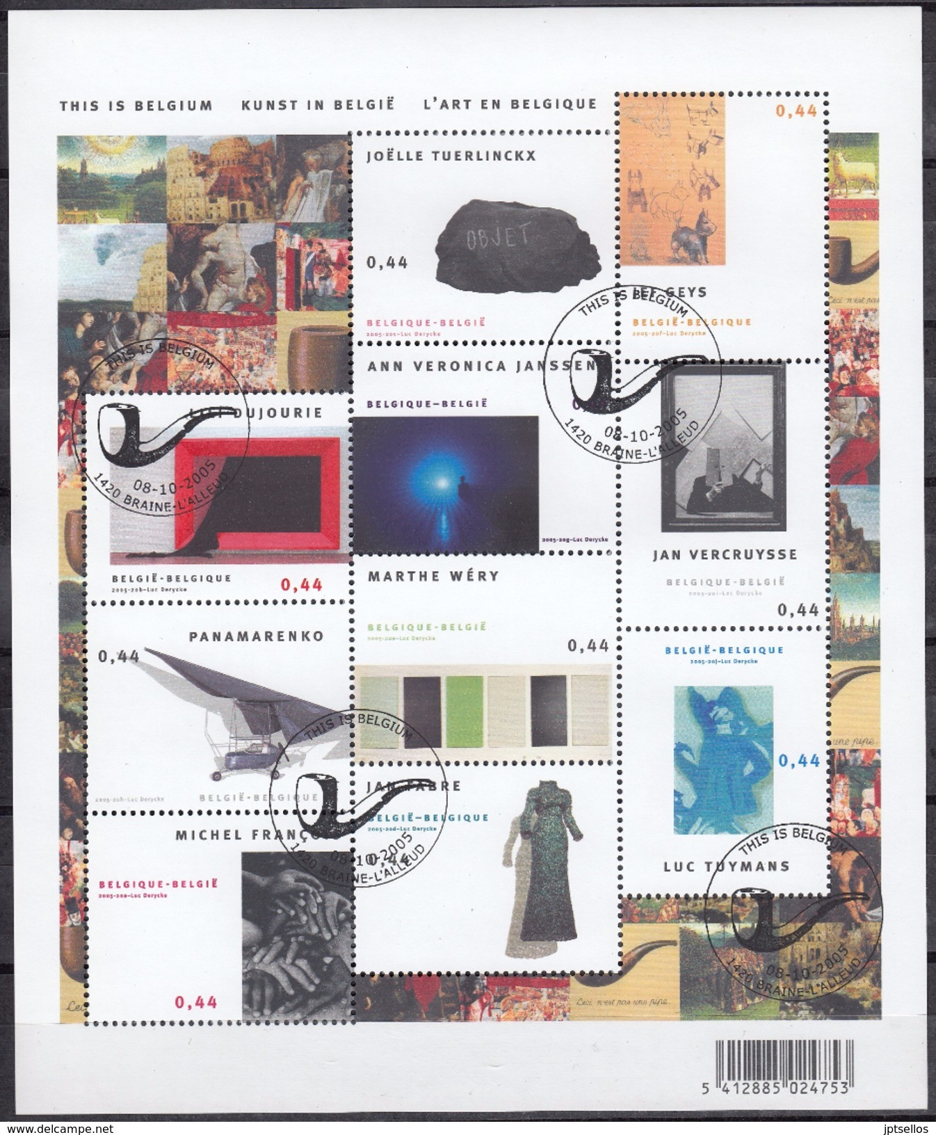 BELGIQUE 2005 Nº 3424/33 EN HB USADO 1º DIA - Used Stamps