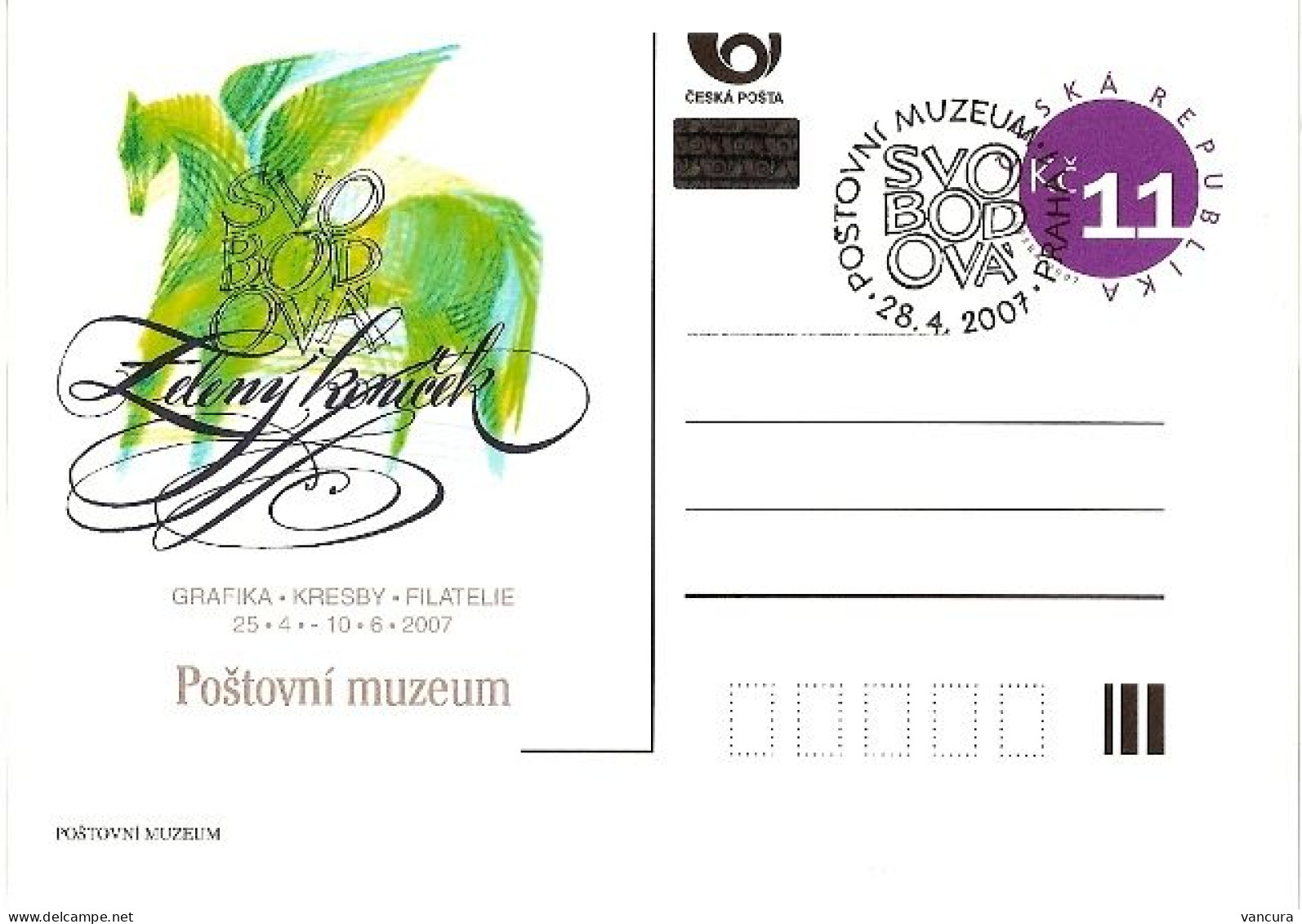 CDV PM 57 Czech Republic M. Svobodova Exhibition In The Postal Muzeum 2007 PEGASUS MYTHOLOGY - Mitologia