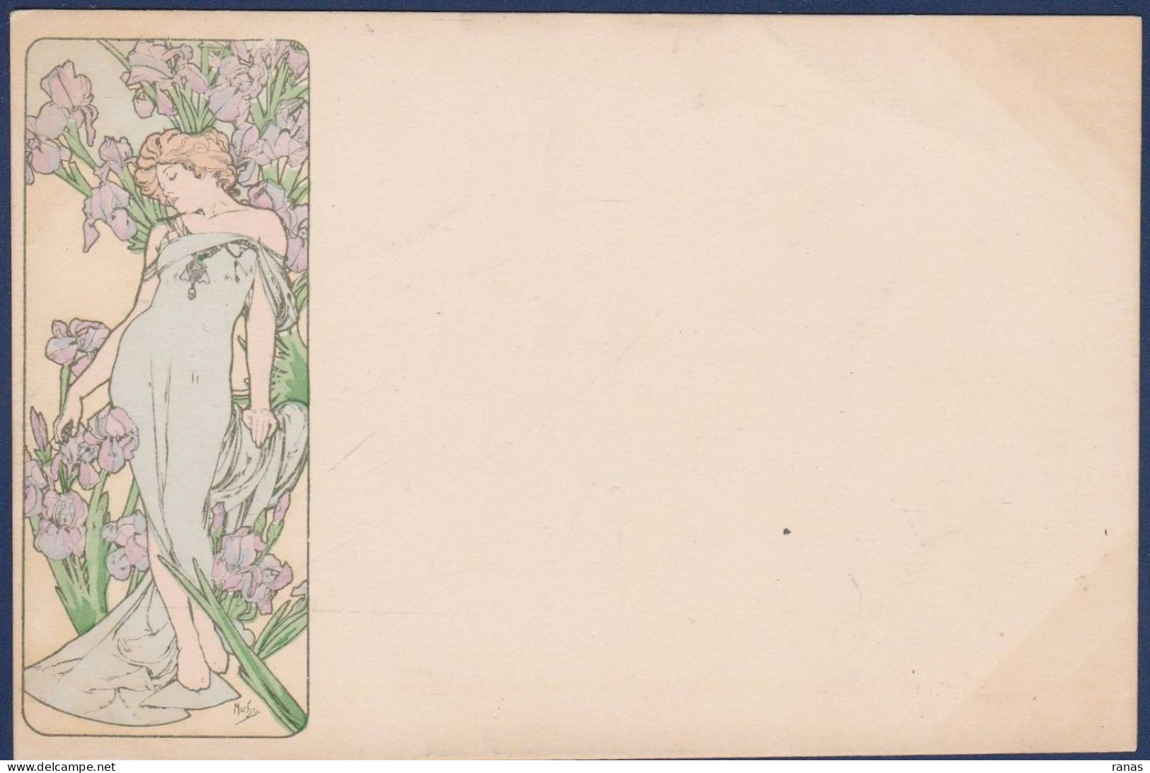 CPA MUCHA Alphonse Art Nouveau Non Circulé Femme Women Voir Dos - Mucha, Alphonse