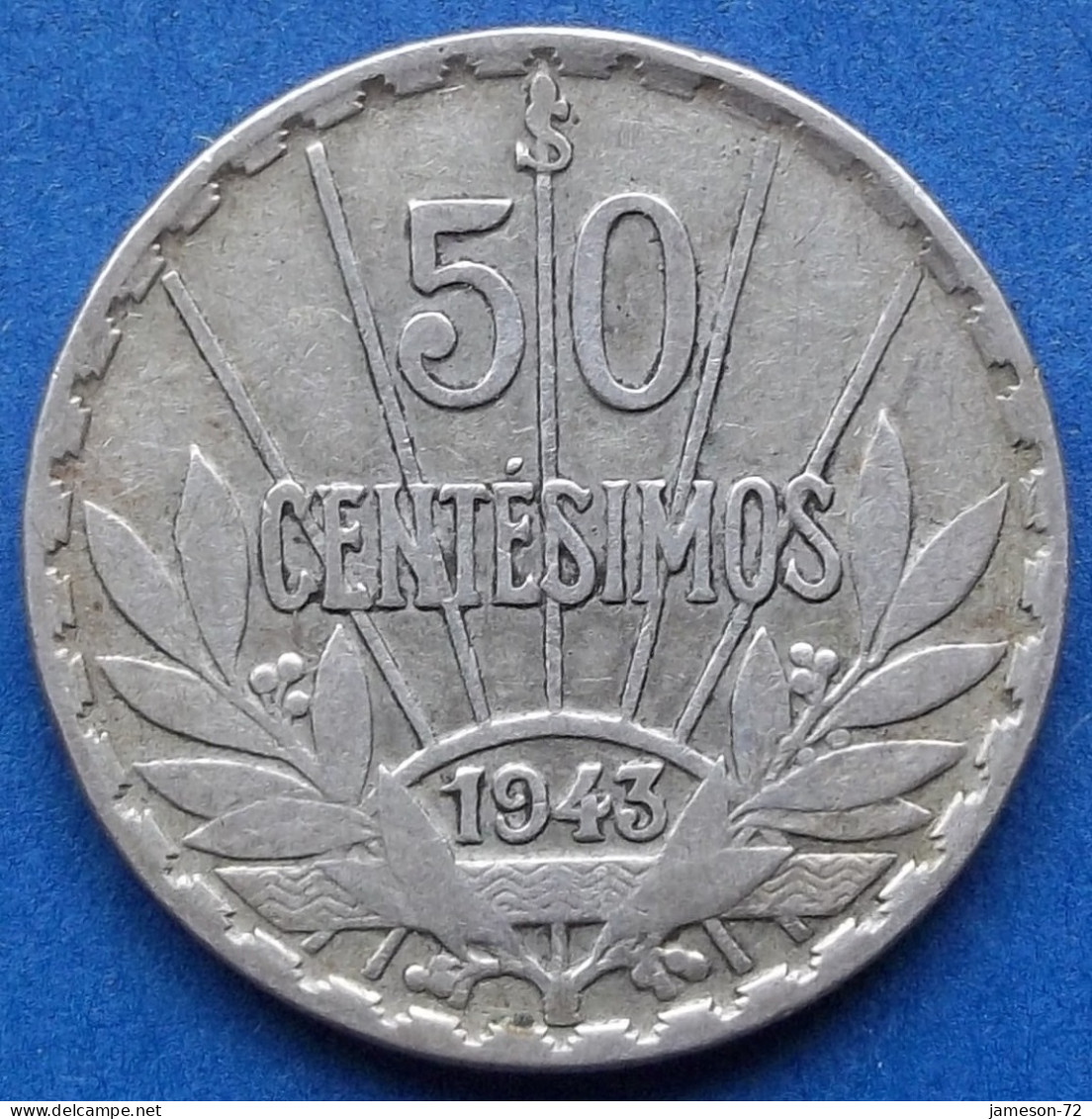 URUGUAY - Silver 50 Centesimos 1943 So KM# 31 Republic - Edelweiss Coins - Uruguay