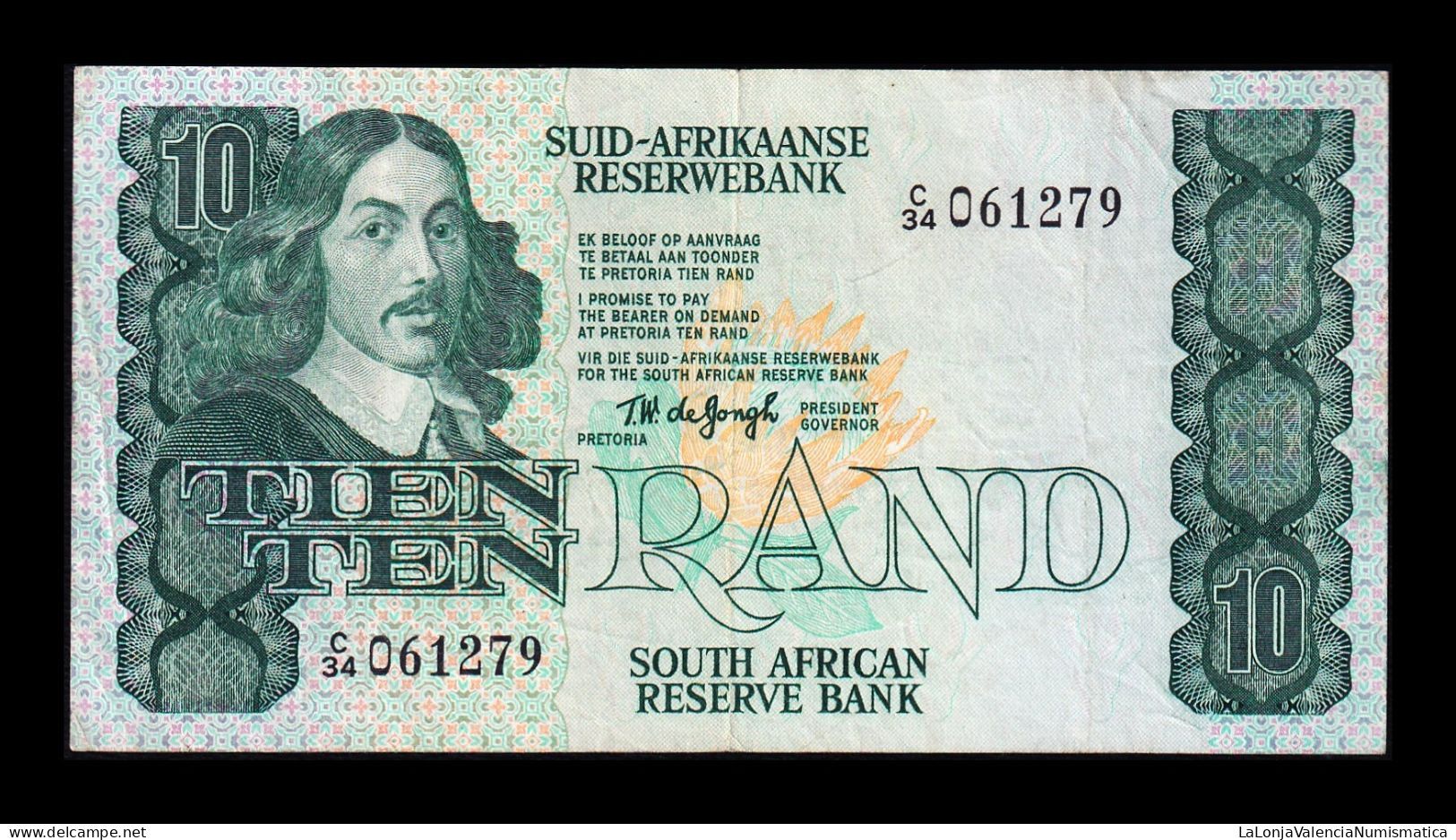 Sudáfrica South Africa 10 Rand ND (1978-1993) Pick 120a Mbc Vf - South Africa