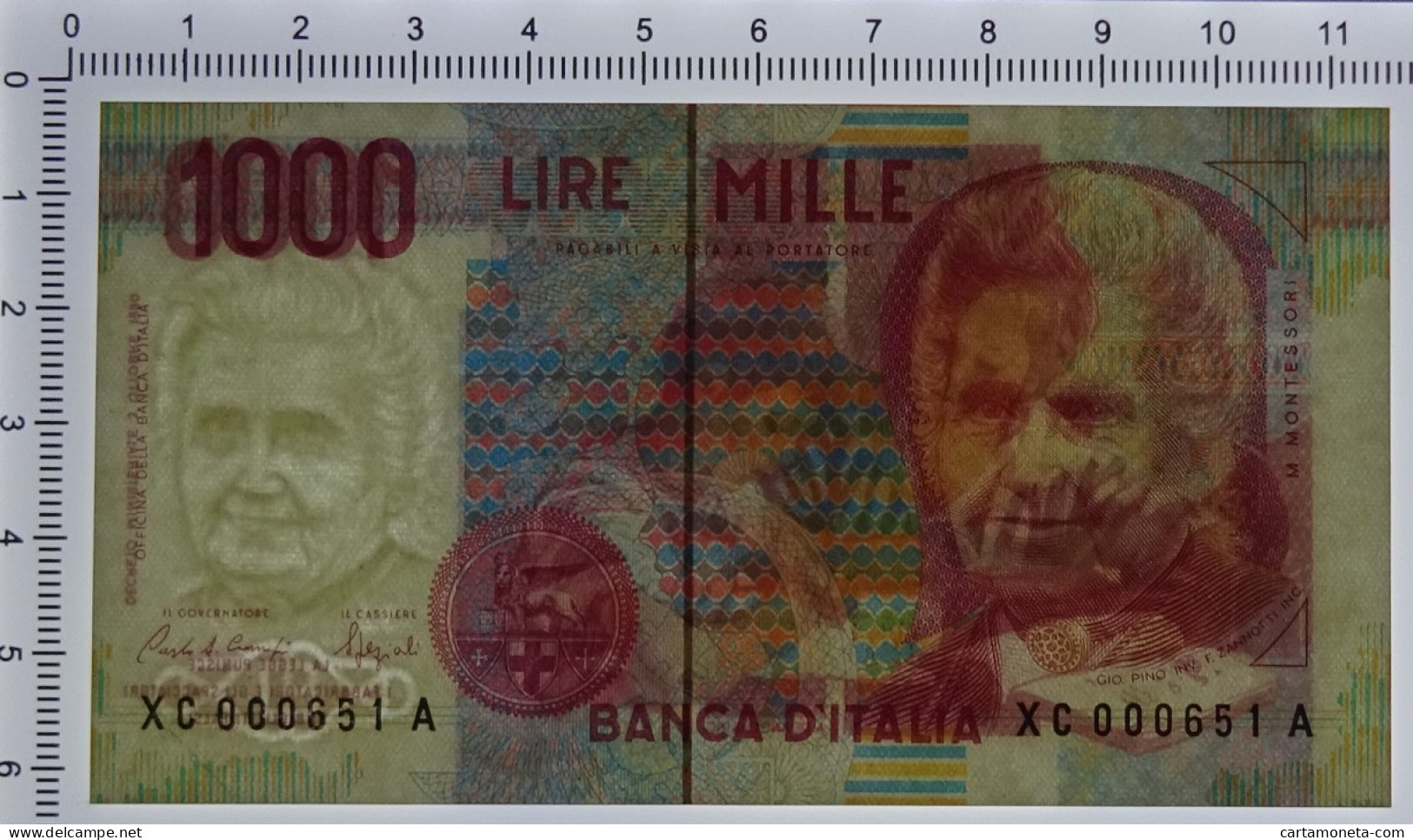 1000 LIRE MARIA MONTESSORI SERIE SOSTITUTIVA SERIALE XC 000651 A 09/10/1995 FDS - Sonstige & Ohne Zuordnung