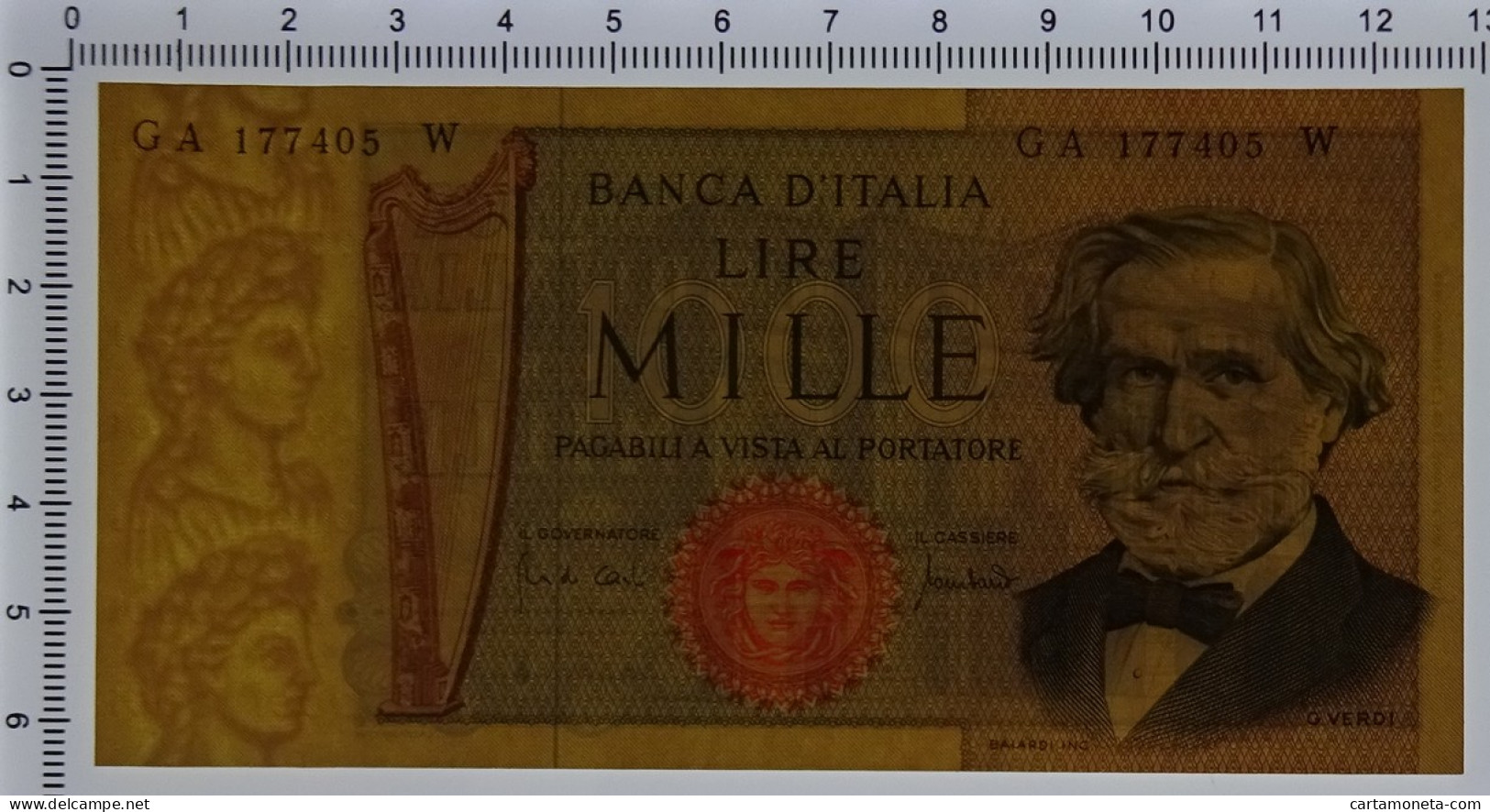 1000 LIRE GIUSEPPE VERDI II TIPO MEDUSA CARTA OCRA 25/03/1969 QFDS - Altri & Non Classificati