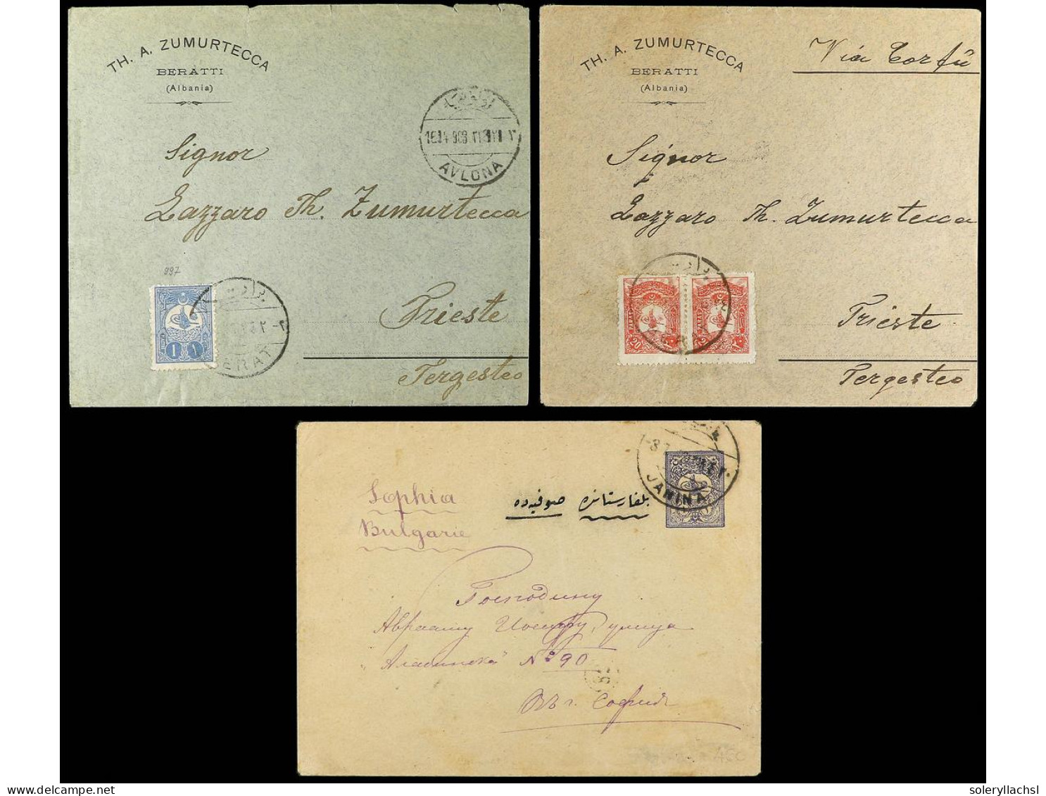 ALBANIA. 1902-06. TURKISH OCCUPATION. 3 Covers. - Autres & Non Classés