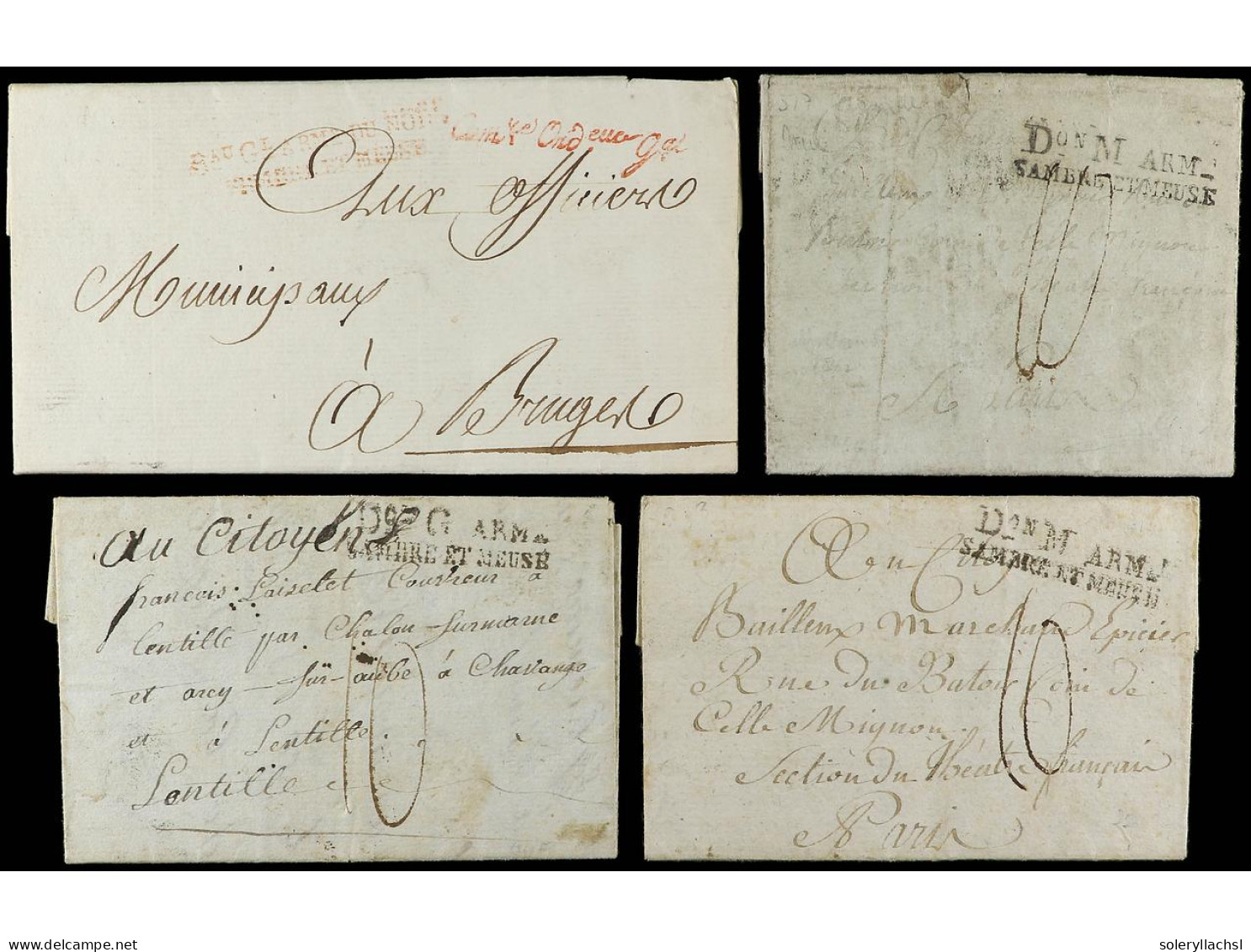 BELGICA. 1795-97. French Occupation. 4 Covers. - Autres & Non Classés