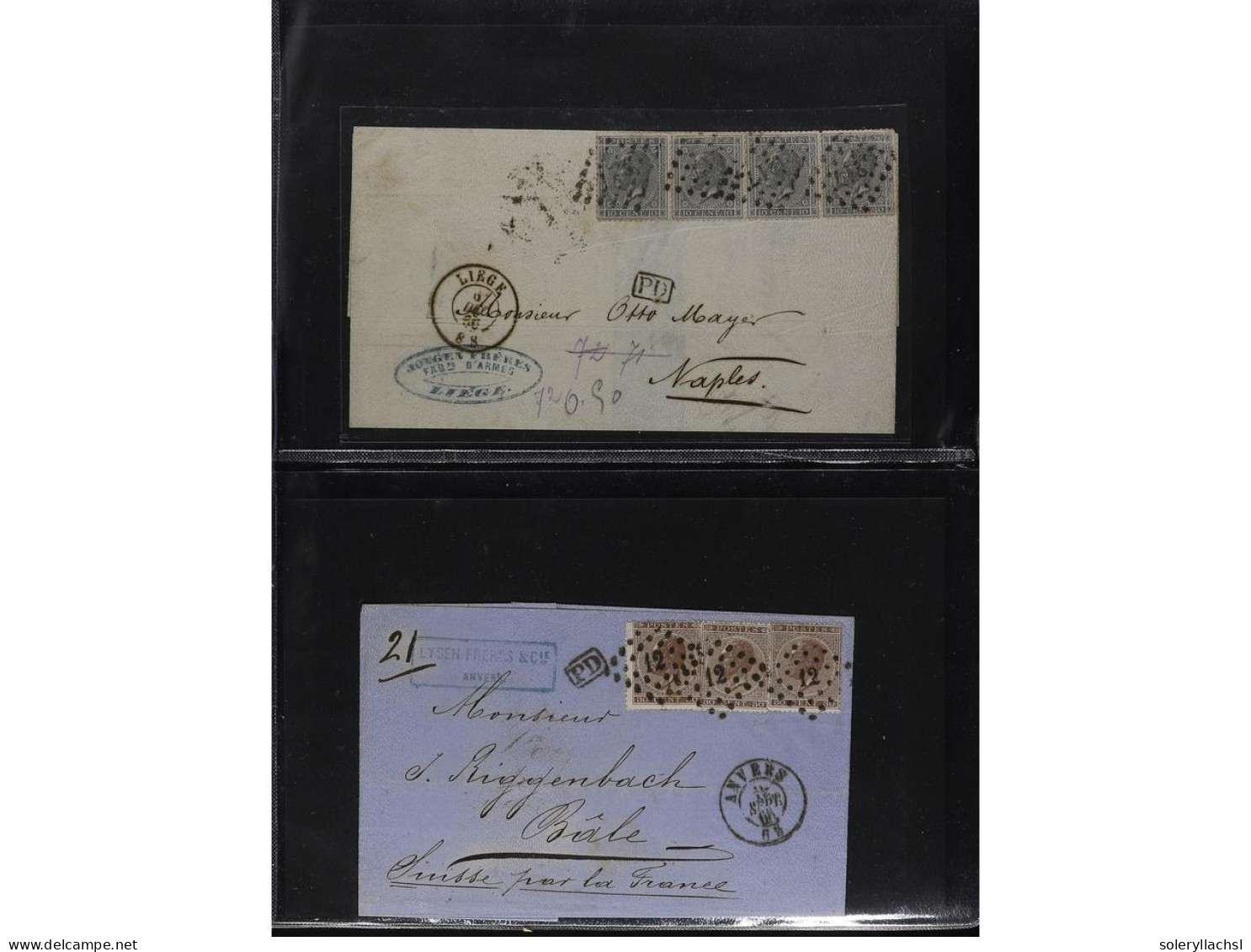 BELGICA. 1865-71. Lot Of 38 Covers, Foreign Destinations. - Other & Unclassified