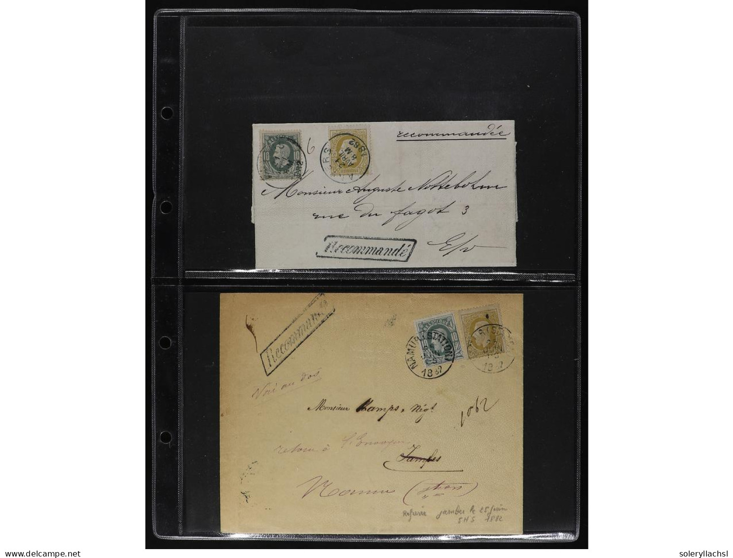 BELGICA. 1872-81. Lot Of 29 Registered Covers. - Autres & Non Classés