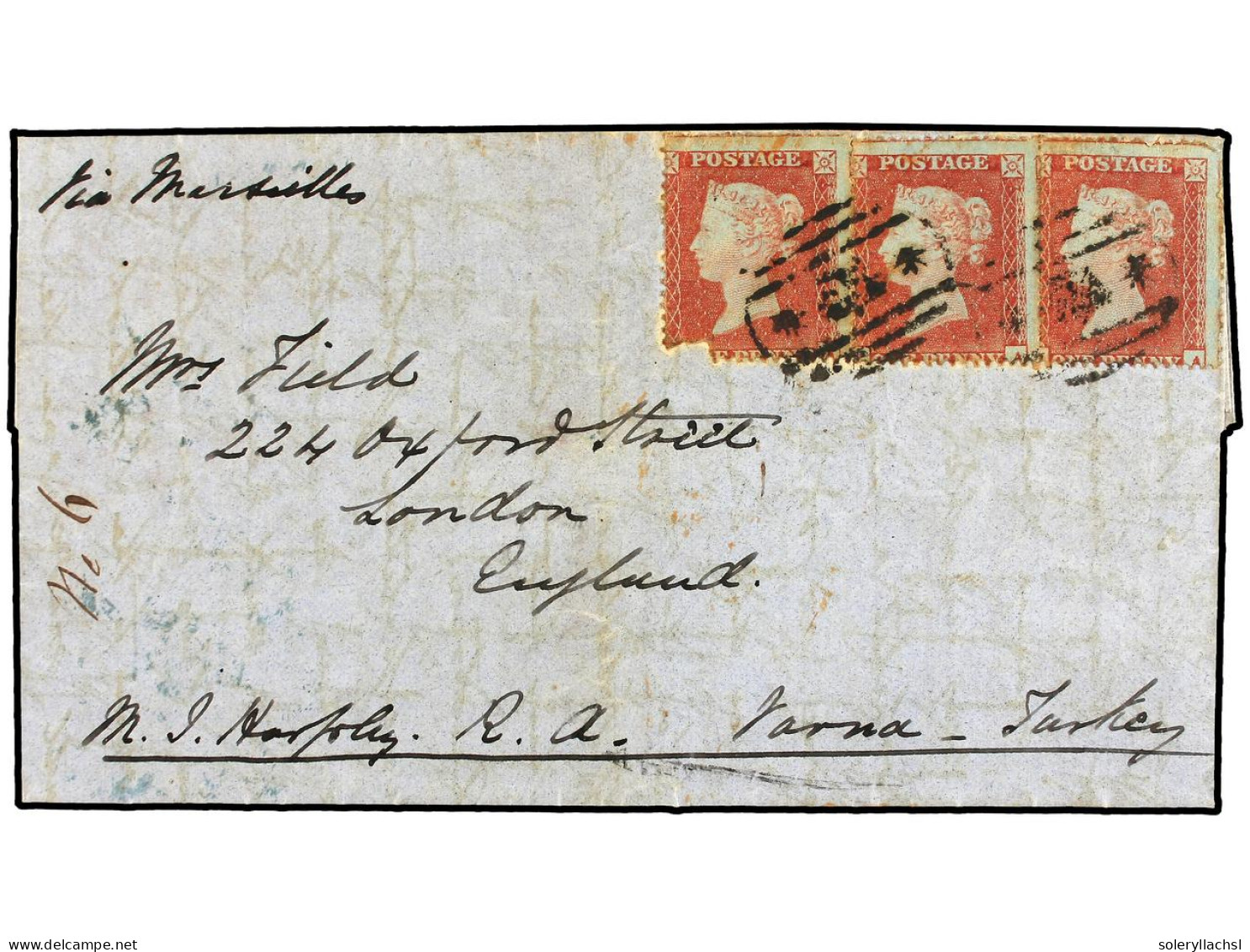 BULGARIA. 1854. CRIMEAN WAR. Entire Letter Writen In 'Camp Ghurickler' And Posted In VARNA (Wallachia). Franked With Thr - Sonstige & Ohne Zuordnung