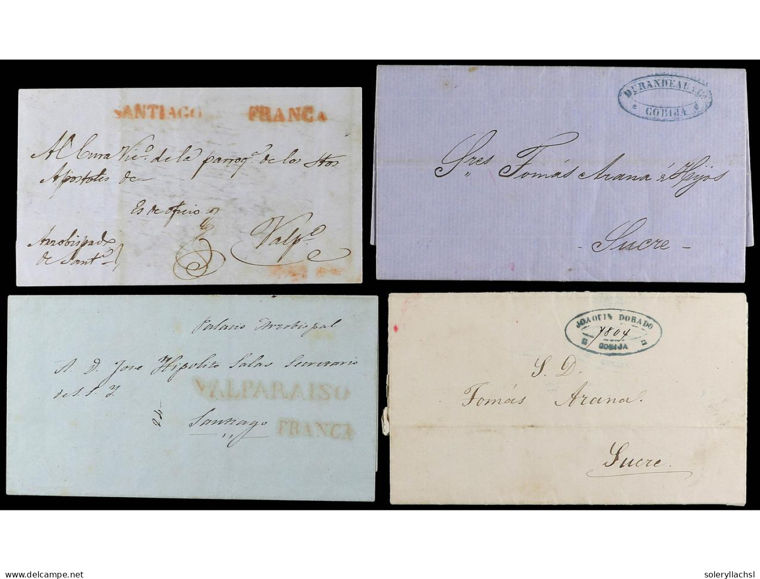 CHILE. 1850-90. Lot Of 8 Covers. - Other & Unclassified