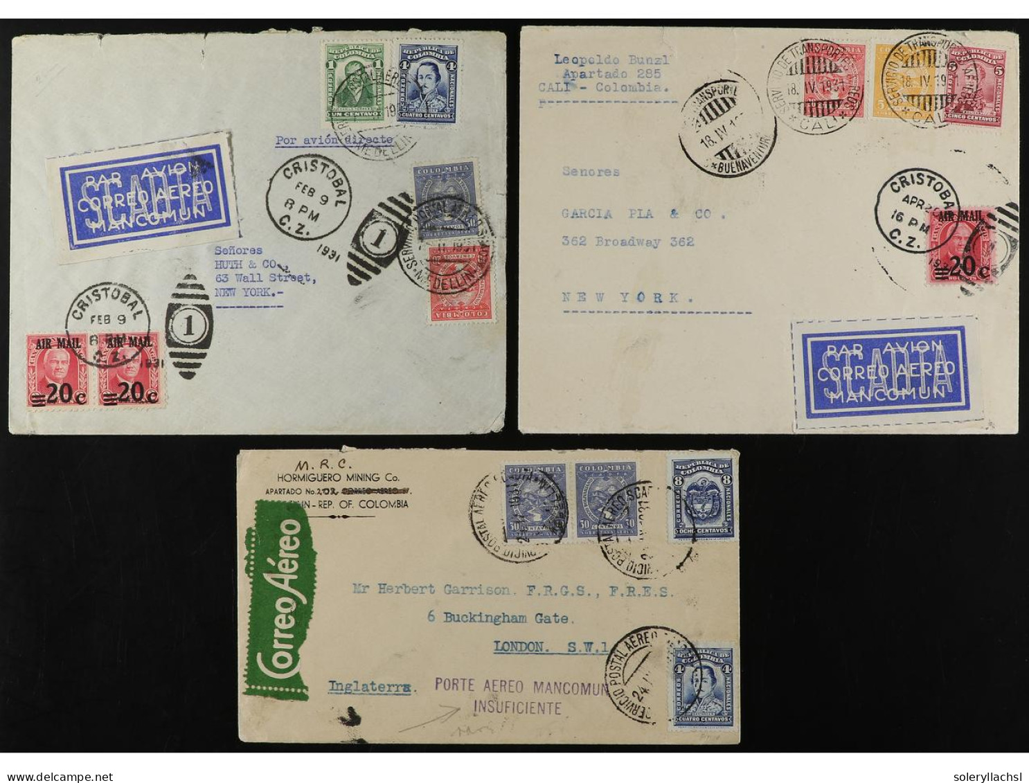 COLOMBIA. 1925-31. SCADTA. Lot Of 24 Air Mail Covers. - Other & Unclassified