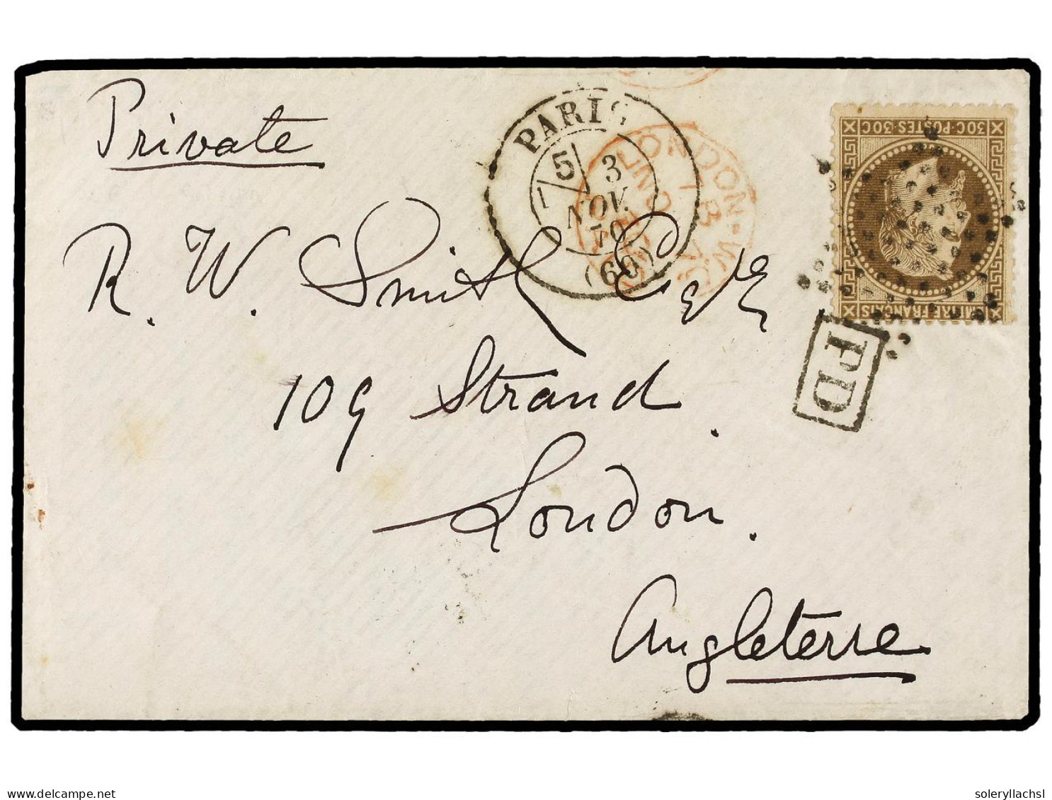 FRANCIA. 1870 (Nov. 3). PARIS To LONDON. BALLOON 'FERDINAND FLOCON'. Envelope With Full Contents Written 'the Balloon Co - Other & Unclassified