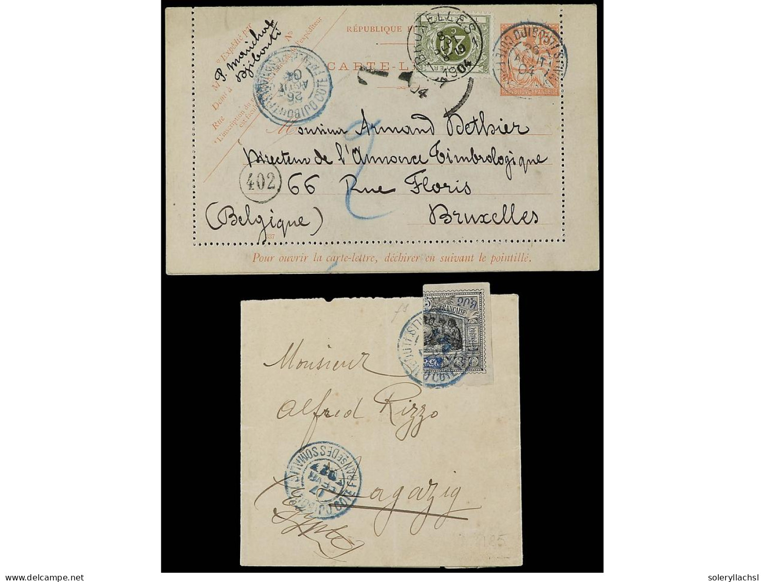 COSTA DE LOS SOMALIES. 1902-04. 2 Covers. - Andere & Zonder Classificatie
