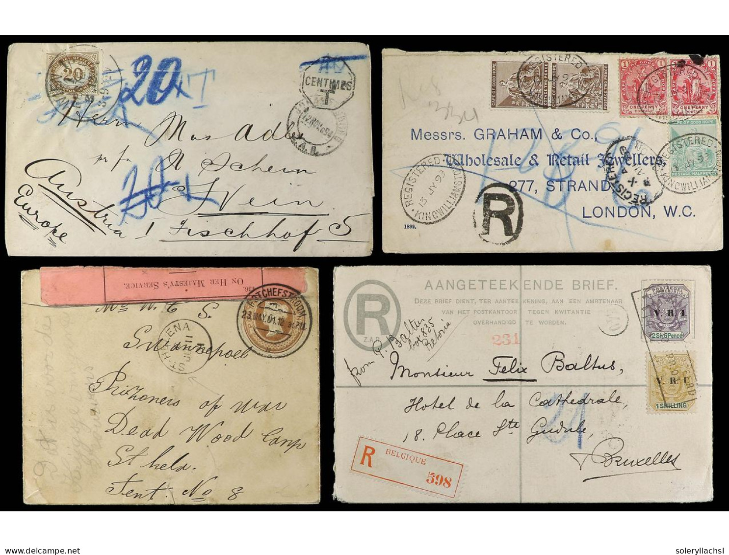 AFRICA DEL SUR. 1894-1950. Lot Of 13 Covers With Diverse Frankings, Some Of Them With Postage Due Stamps. - Sonstige & Ohne Zuordnung