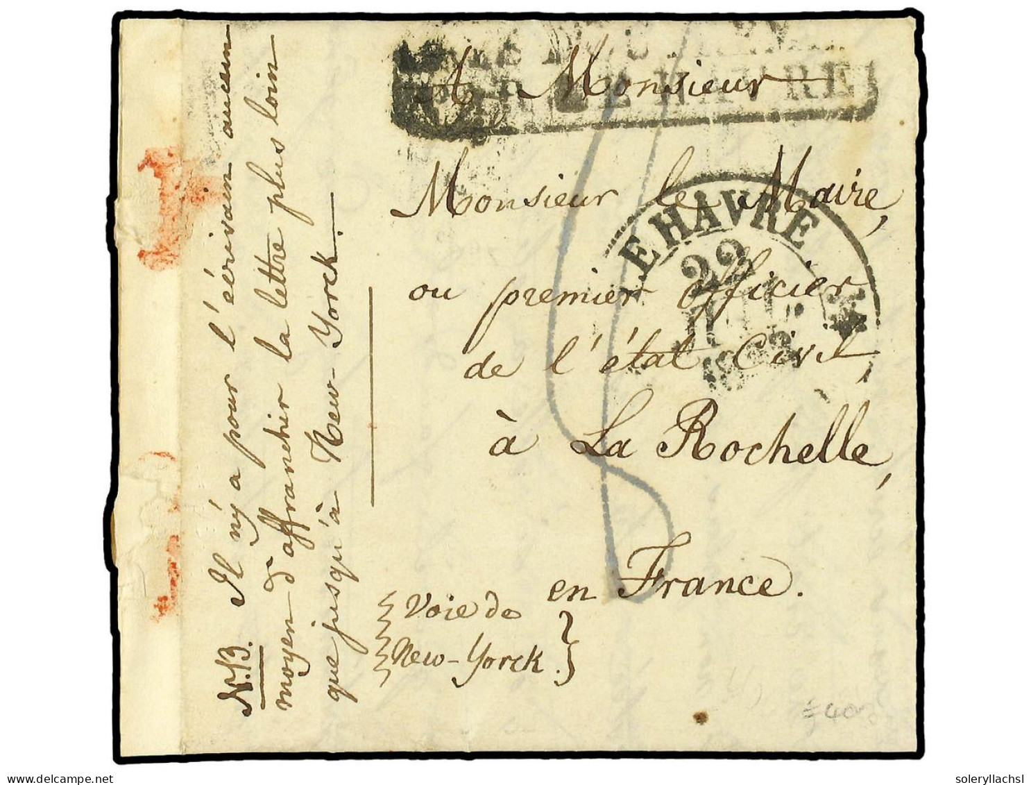 CANADA. 1833. Transatlantic Mail From MONTREAL (text On Emigrants In 1752) Charged '8' And Forwarded From New York With  - Andere & Zonder Classificatie