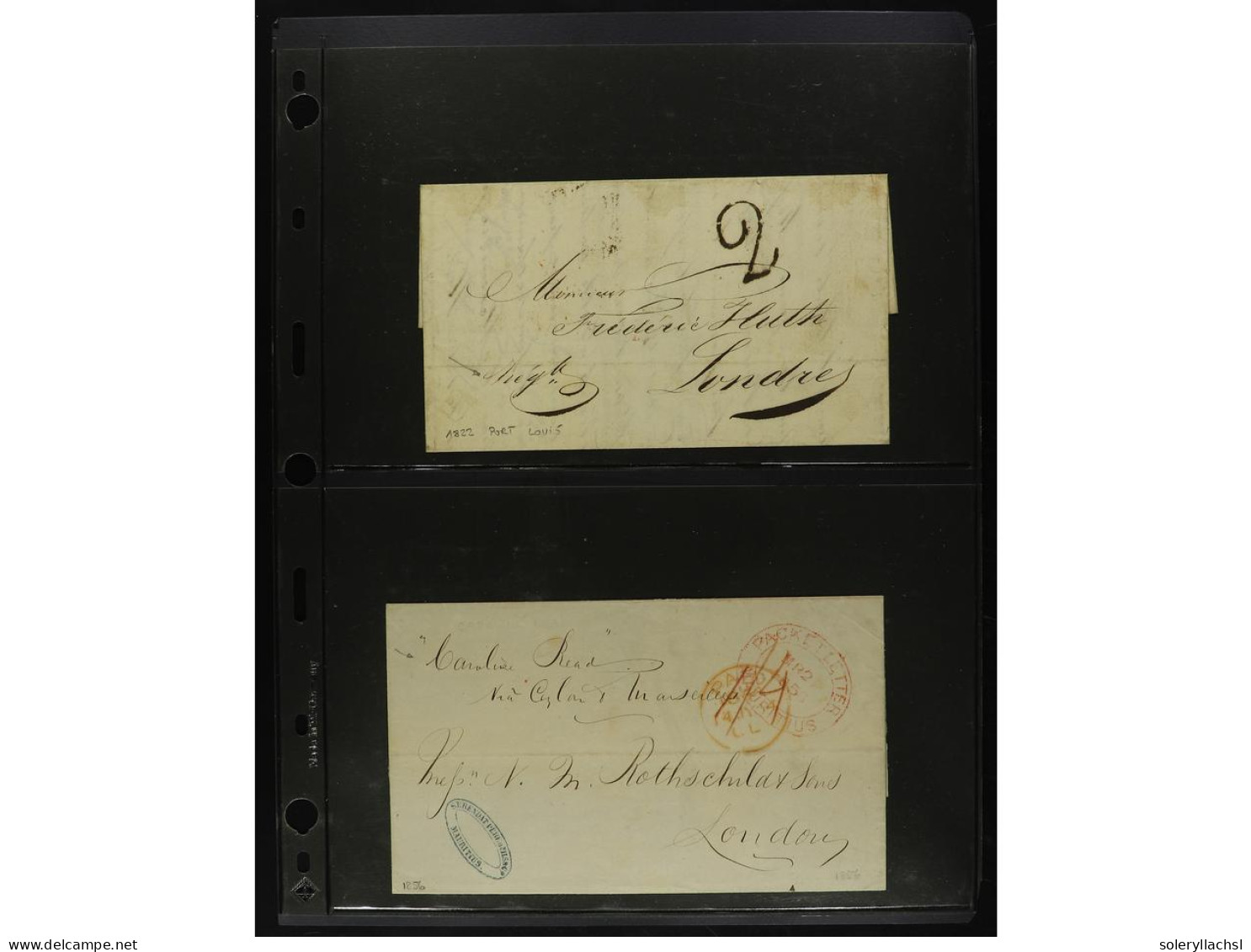 MAURICIO. 1822-1850. Lot Of 12 Covers To GREAT BRITAIN. Diferent Routes And Entry Marks. - Andere & Zonder Classificatie