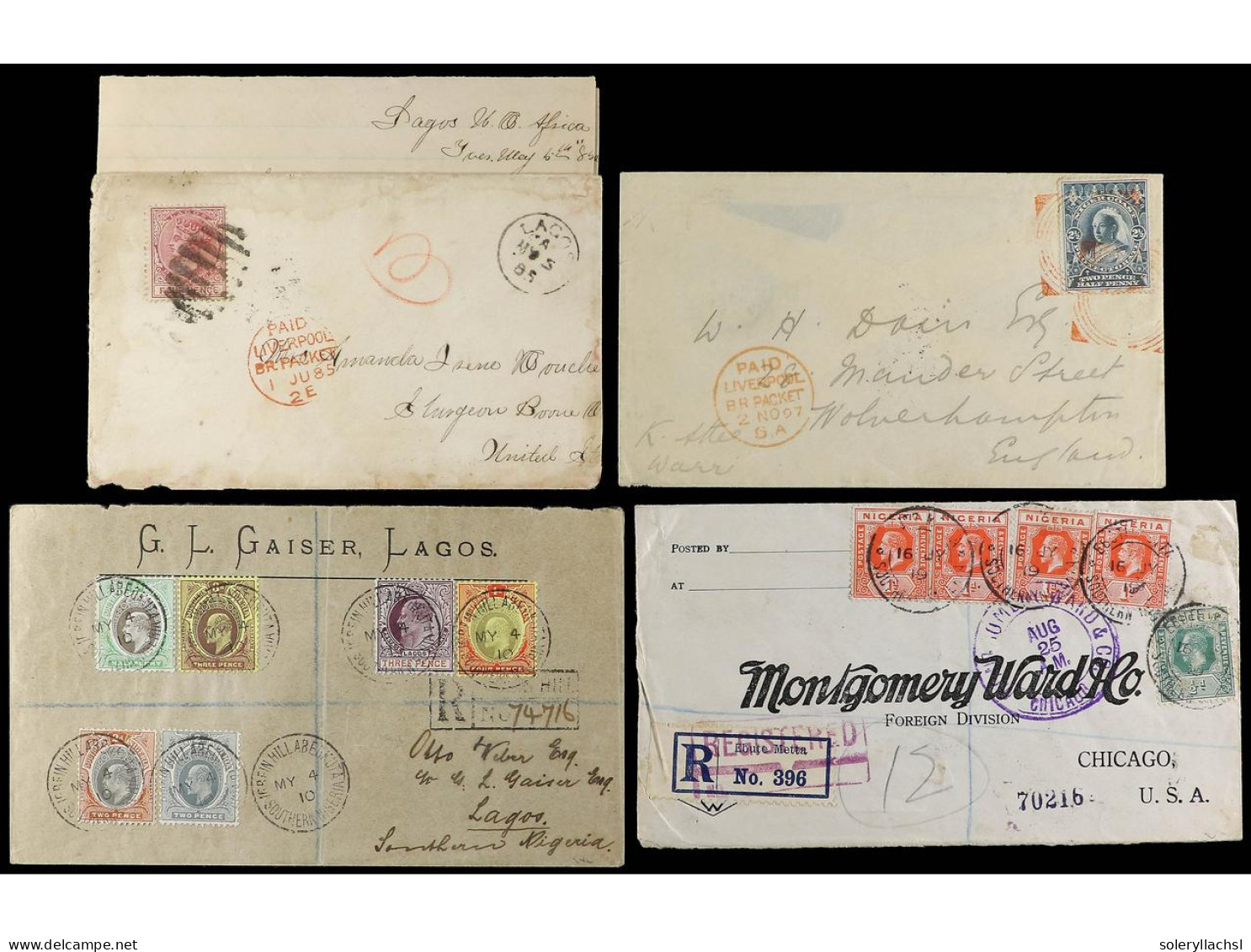 NIGERIA. 1897-1940. Lot Of 10 Covers With Diverse Frankings. - Andere & Zonder Classificatie