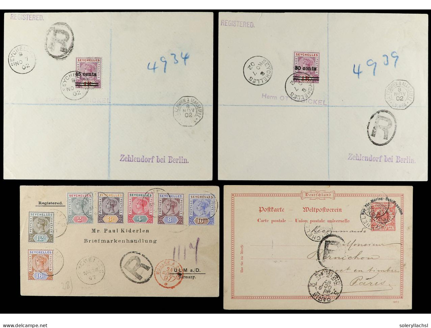 SEYCHELLES. 1897-1902. 4 Covers With Diverse Frankings. - Autres & Non Classés