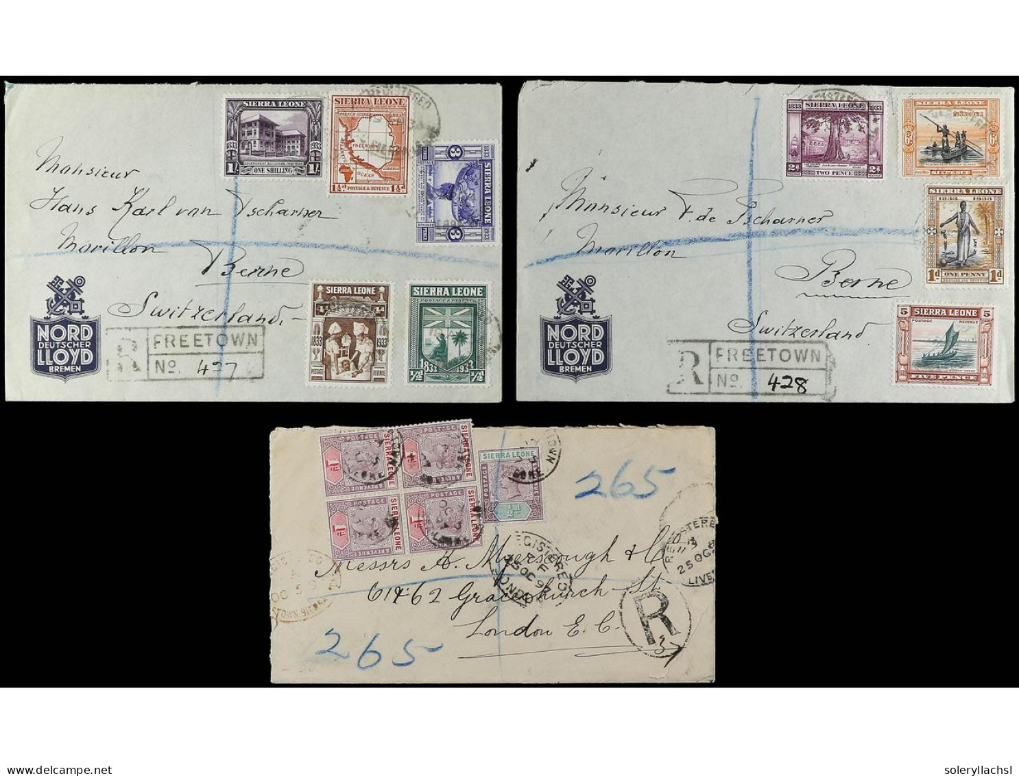 SIERRA LEONA. 1897-1938. 5 Covers With Diverse Frankings. - Other & Unclassified