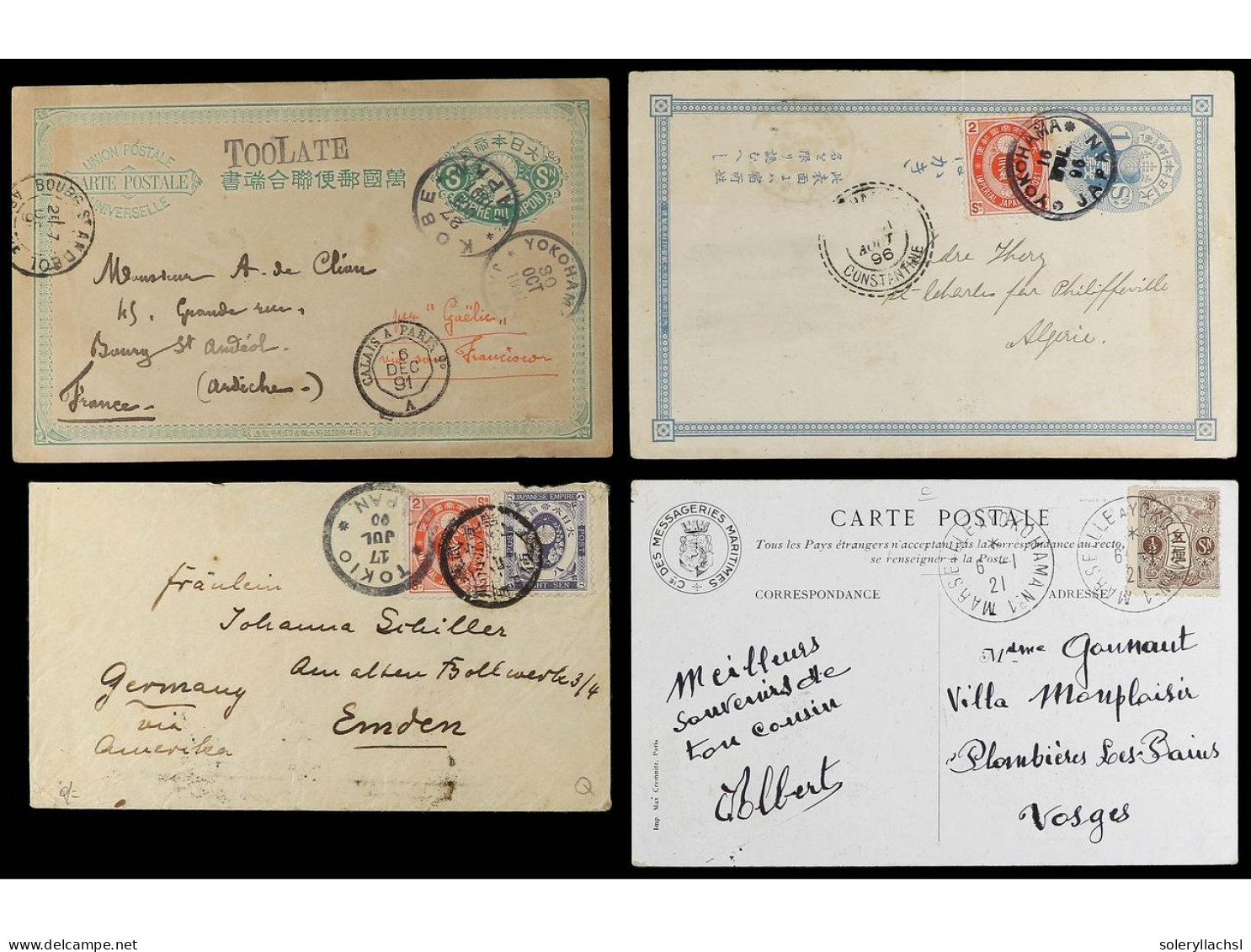 JAPON. 1900-1939. 7 Covers With Diverse Frankings. - Otros & Sin Clasificación