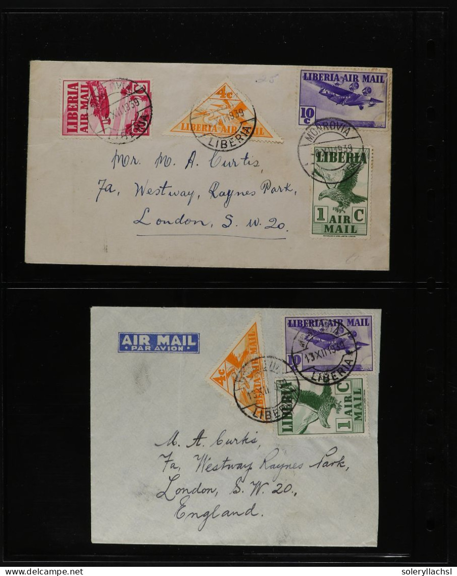 LIBERIA. 1889-1939. Lot of 18 covers.