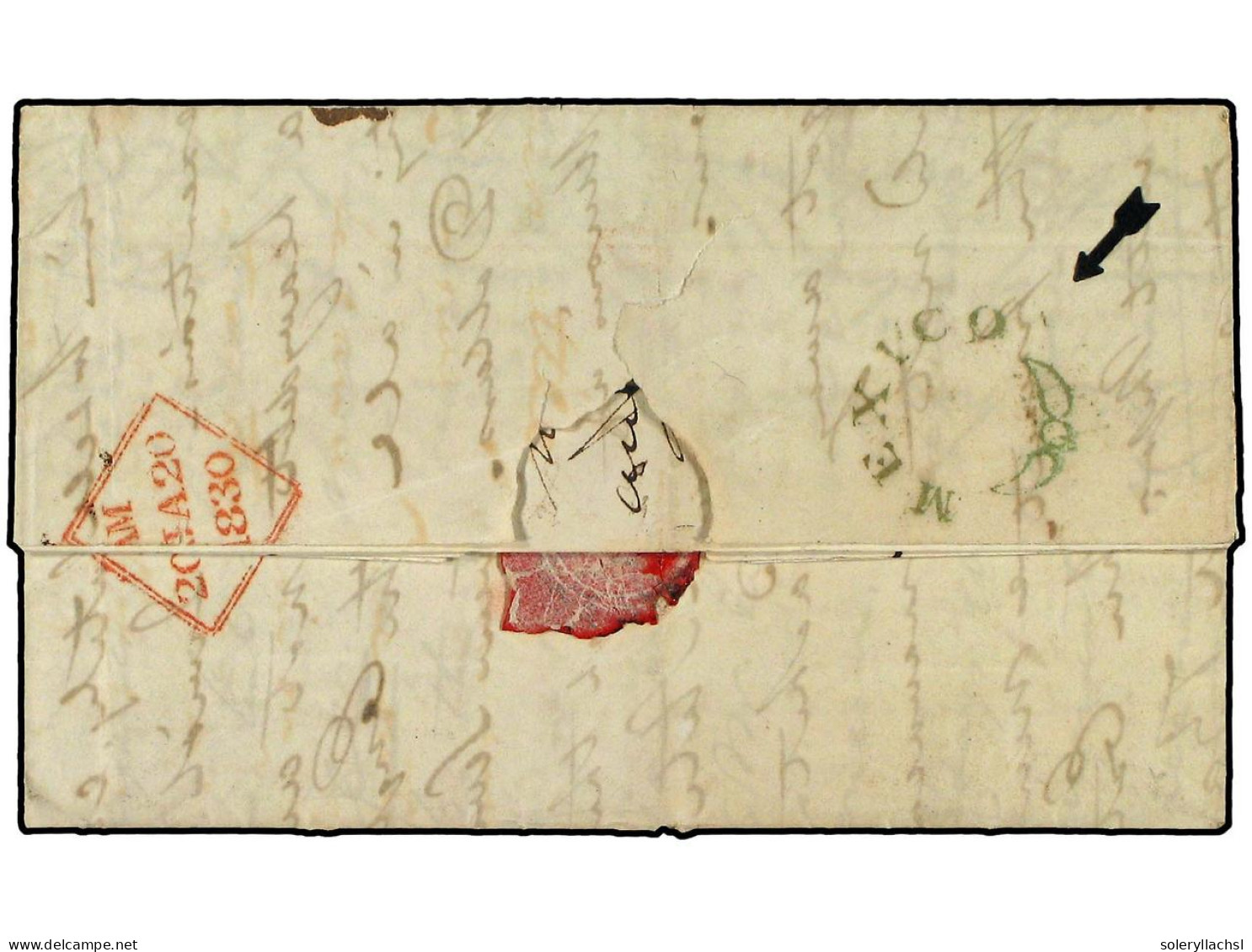 MEXICO. 1829(Nov 14). Entire Letter From Mexico City To Belfast, Endorsed At Lower Left 'Per Pelican Pkt' With Faint Red - Andere & Zonder Classificatie