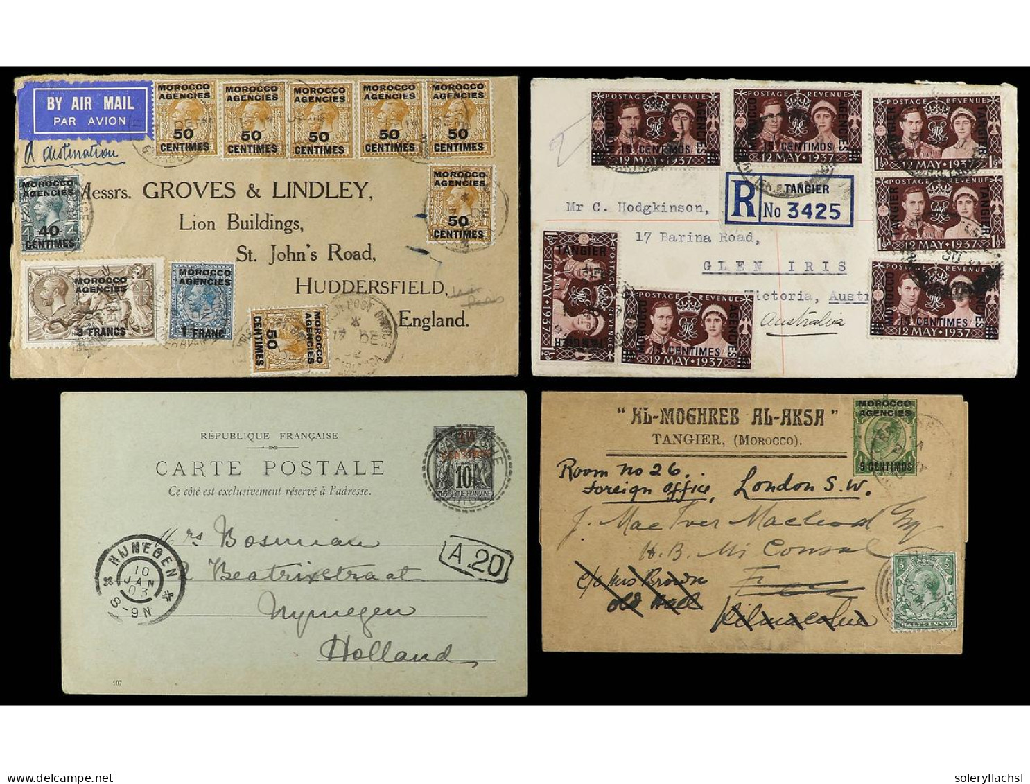 MARRUECOS. 1903-37. 9 Covers Of French And British Zone. - Autres & Non Classés