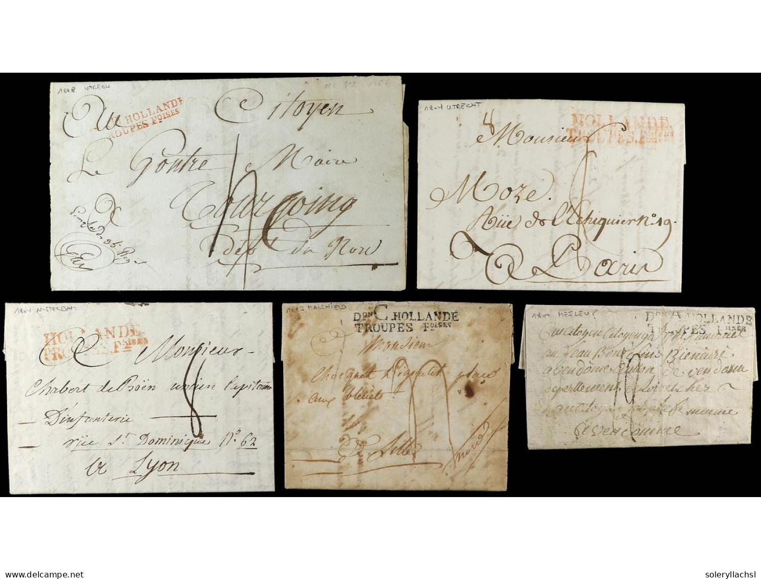 HOLANDA-PAISES BAJOS. 1800-1813. 5 Covers Of French Army In Holand. Ex. Col. TEISSEIRE. - Other & Unclassified