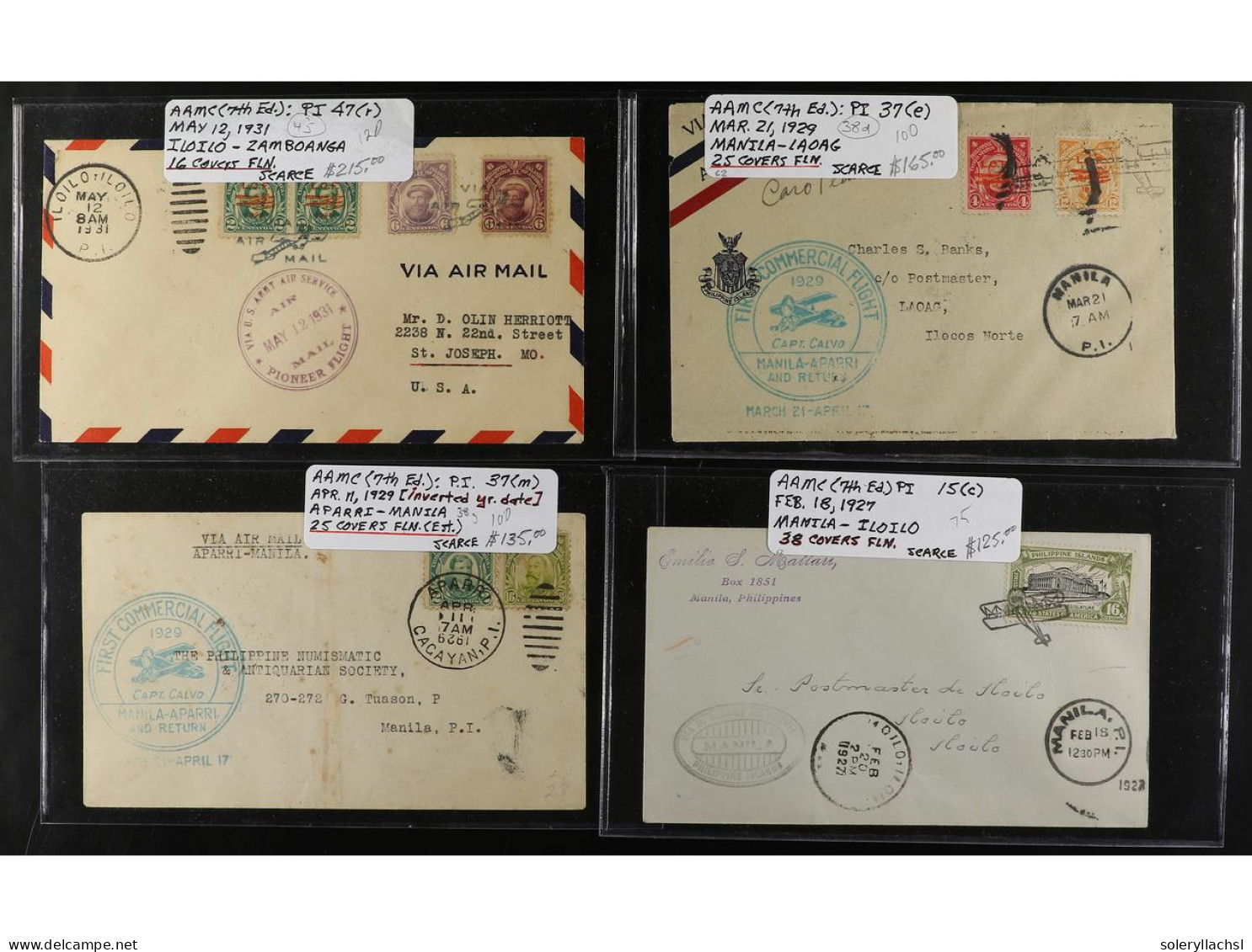 FILIPINAS. 1927-31. PIONNER FLIGHTS. 17 Covers Air Mail Covers. - Sonstige & Ohne Zuordnung