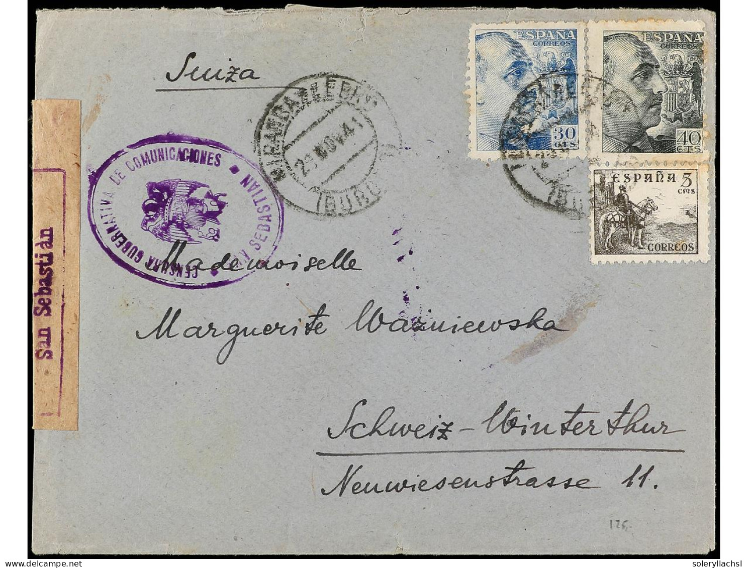 POLONIA. 1941. SPANISH CIVIL WAR. INTERNATIONAL BRIGADES. Envelope Sent From Roman Oswald A Poland Soldier Prisioner The - Sonstige & Ohne Zuordnung