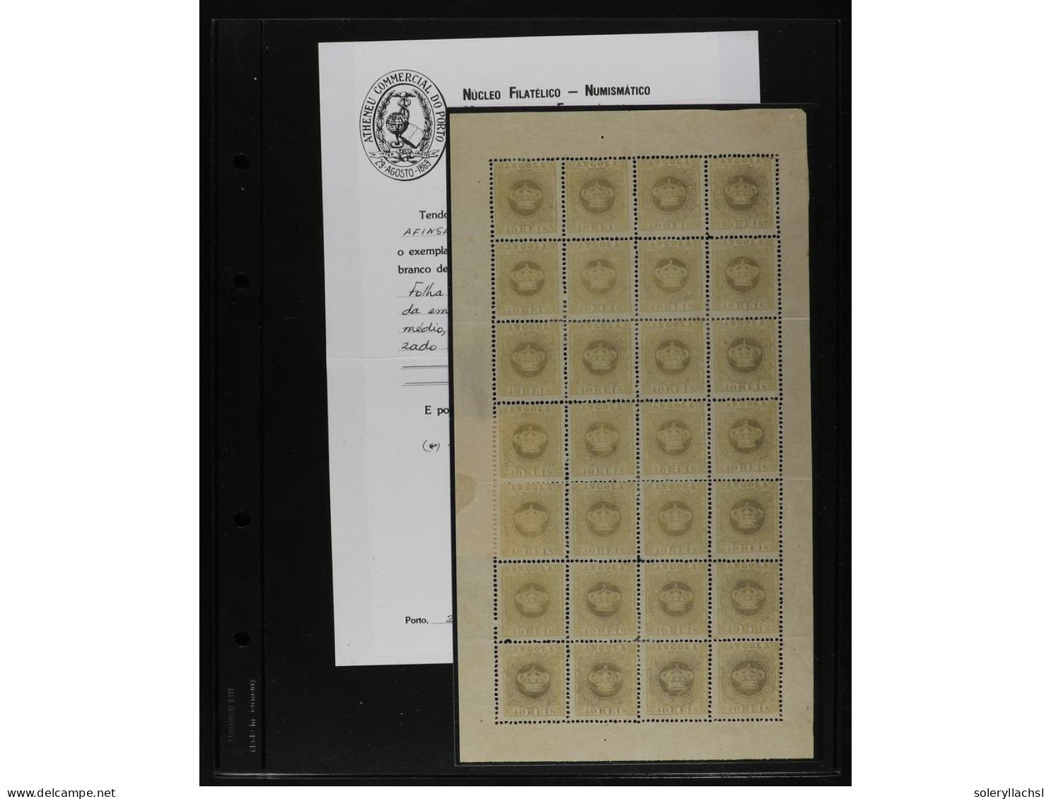 (*) ANGOLA. 1881-85. 6 Complete Sheets. - Other & Unclassified