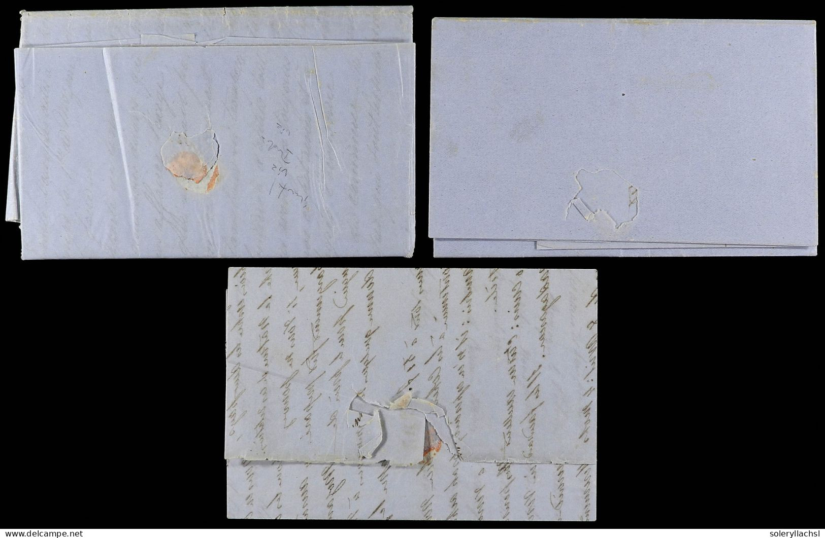 MOZAMBIQUE. 1856-57. 3 Covers From France To Mozambique In The Text Instructions For Forwarding. - Other & Unclassified