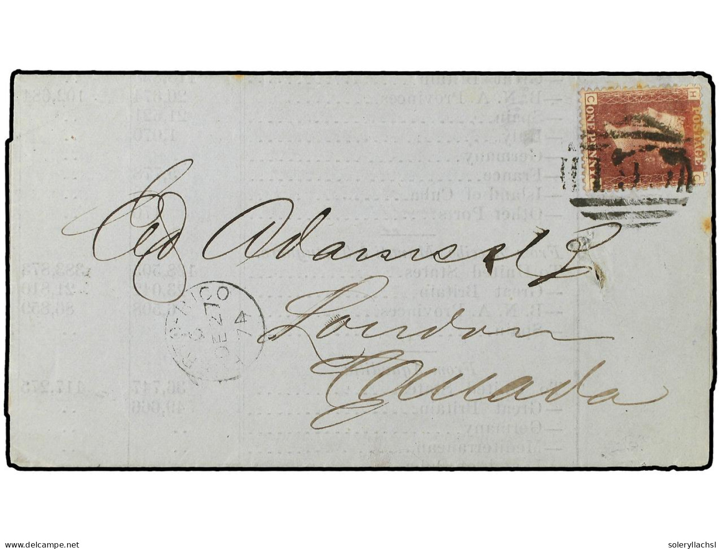 PUERTO RICO. 1874 (Dec 27). S. JUAN To CANADA. Complete Printed Prices Current, Small Spike File Hole, Used From SAN JUA - Sonstige & Ohne Zuordnung