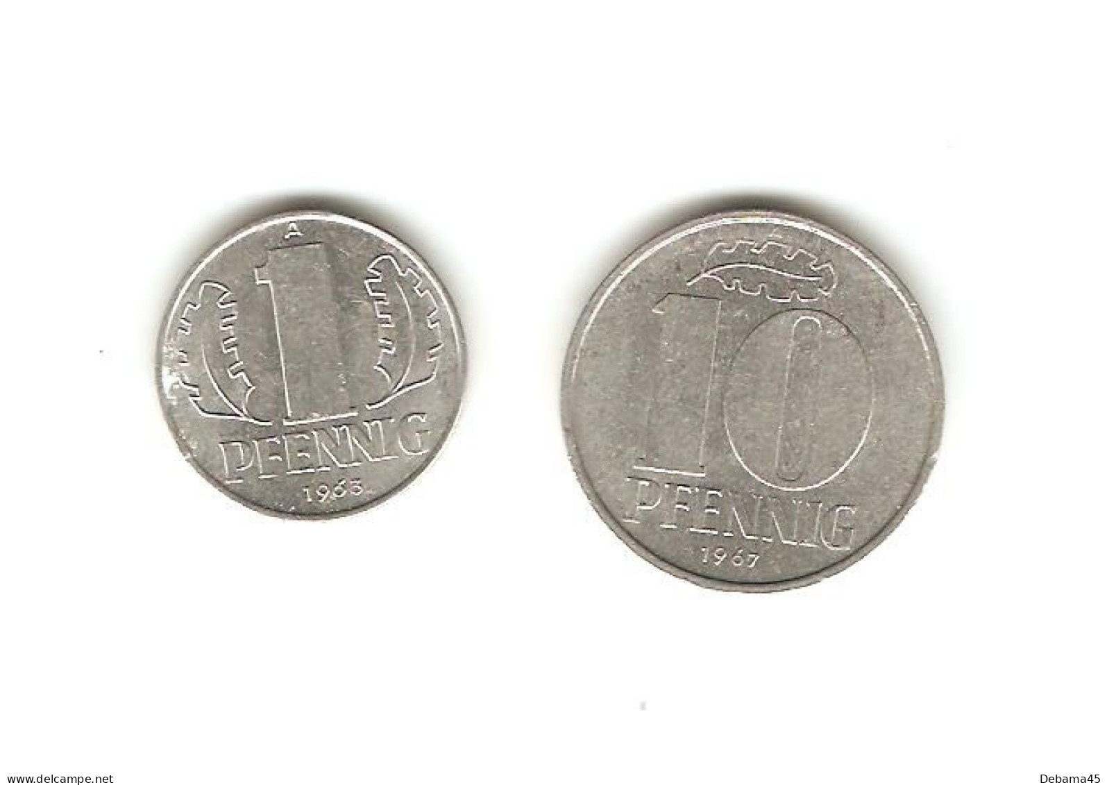 373/ Allemagne De L'Est : 1 Pfennig 1963 - 10 Pfennig 1967 - 1 Pfennig