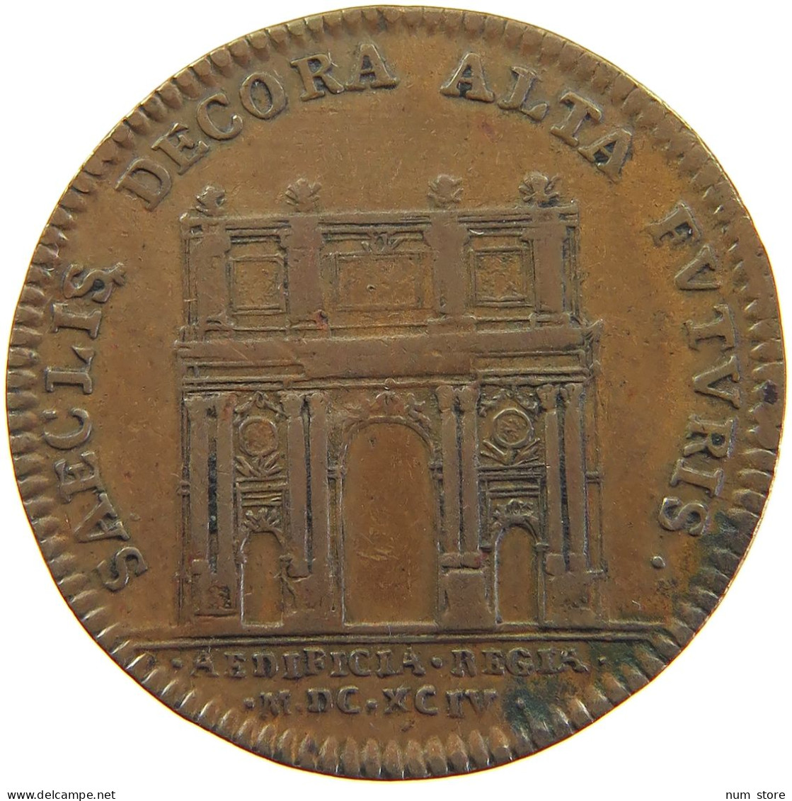 FRANCE MEDAILLE 1694 Louis XIV. (1643–1715) JETON 1694 SAECLIS DECORA ALTA FVTVRIS #sm05 1037 - Monarquía / Nobleza