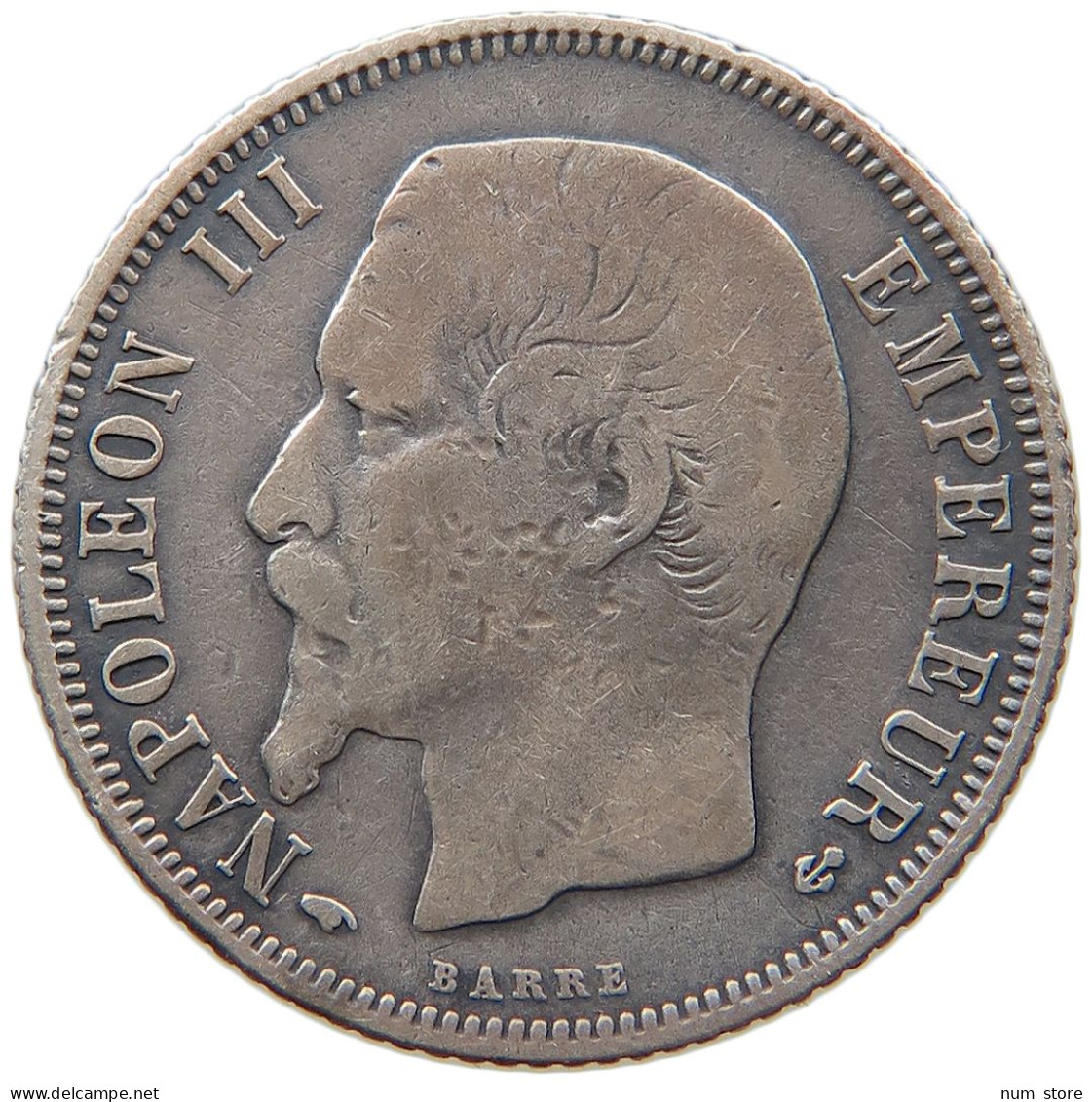 FRANCE FRANC 1859 A Napoleon III. (1852-1870) #t027 0009 - 1 Franc