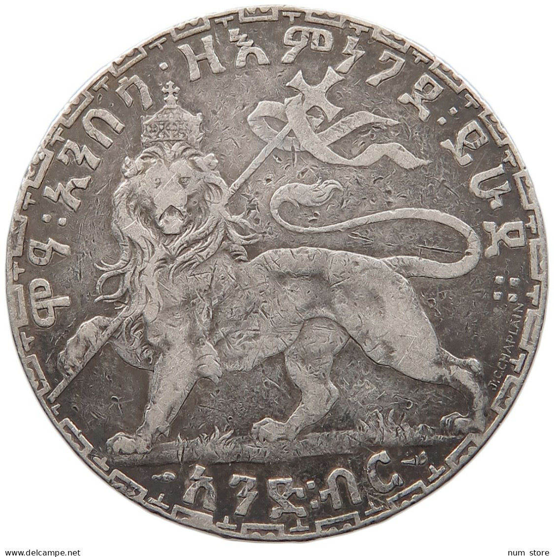 ETHIOPIA BIRR 1892 Menelik II. 1889-1913 #t024 0395 - Etiopia