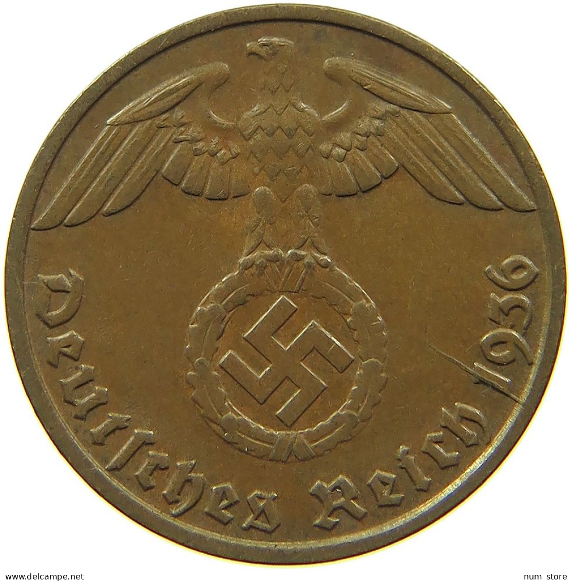 DRITTES REICH PFENNIG 1936 G  #t027 0509 - 1 Reichspfennig