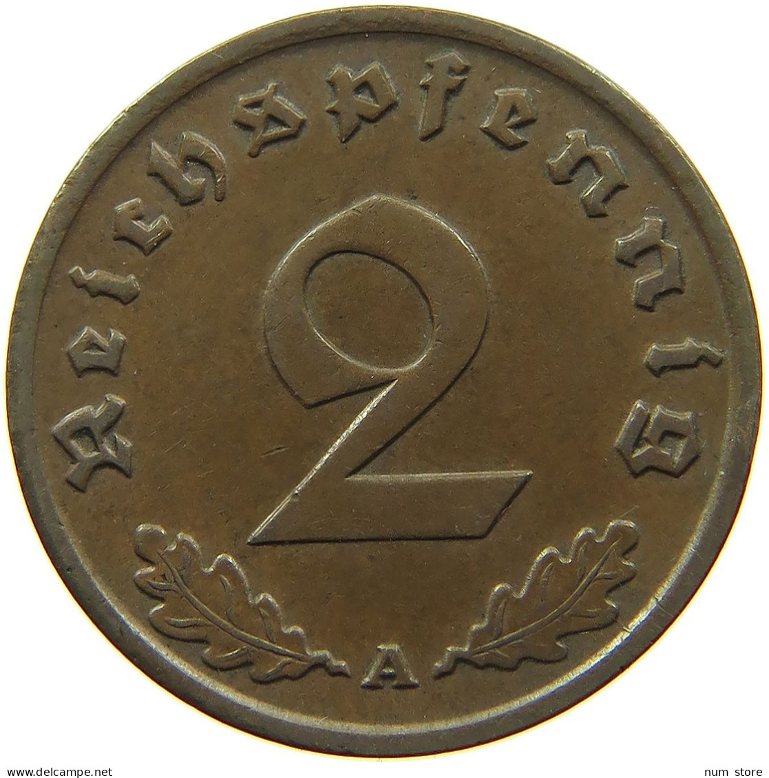 DRITTES REICH 2 PFENNIG 1936 A  #t027 0455 - 2 Reichspfennig