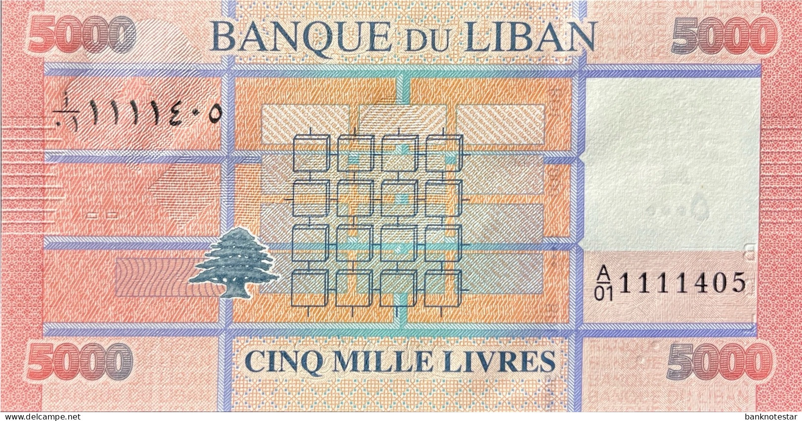 Lebanon 5.000 Livres, P-91a (2012) - UNC - Liban