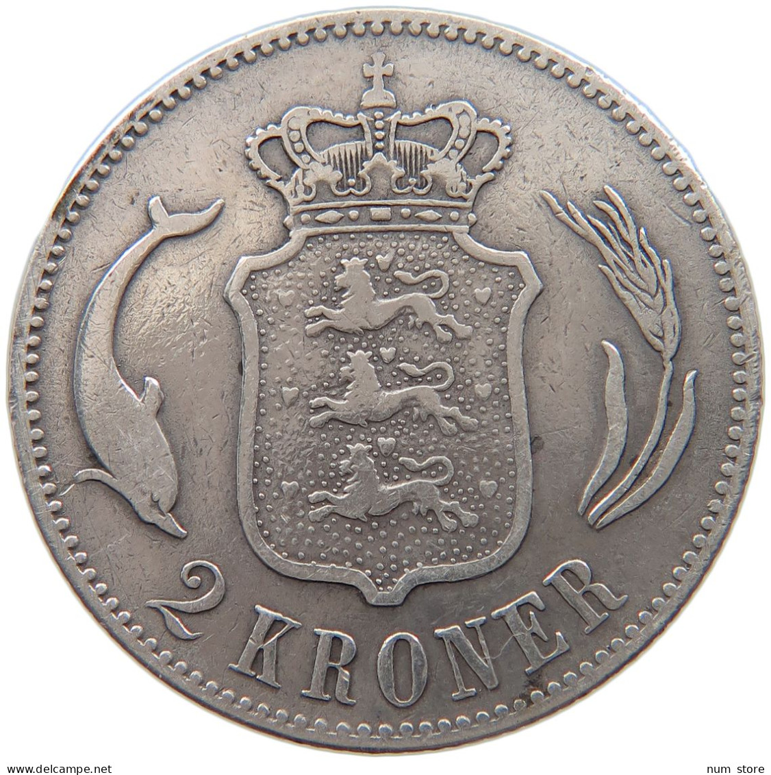 DENMARK 2 KRONER 1875 Christian IX. (1863-1906) #t026 0091 - Danemark