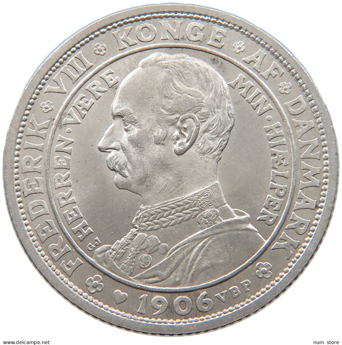 DENMARK 2 KRONER 1906 Christian IX. (1863-1906) #t025 0139 - Danemark