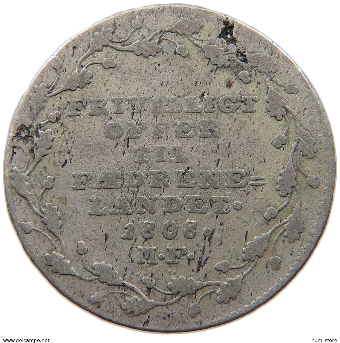 DENMARK 1/6 RIGSDALER 1808 MF Frederik VI. 1808-1839. #t026 0179 - Danemark