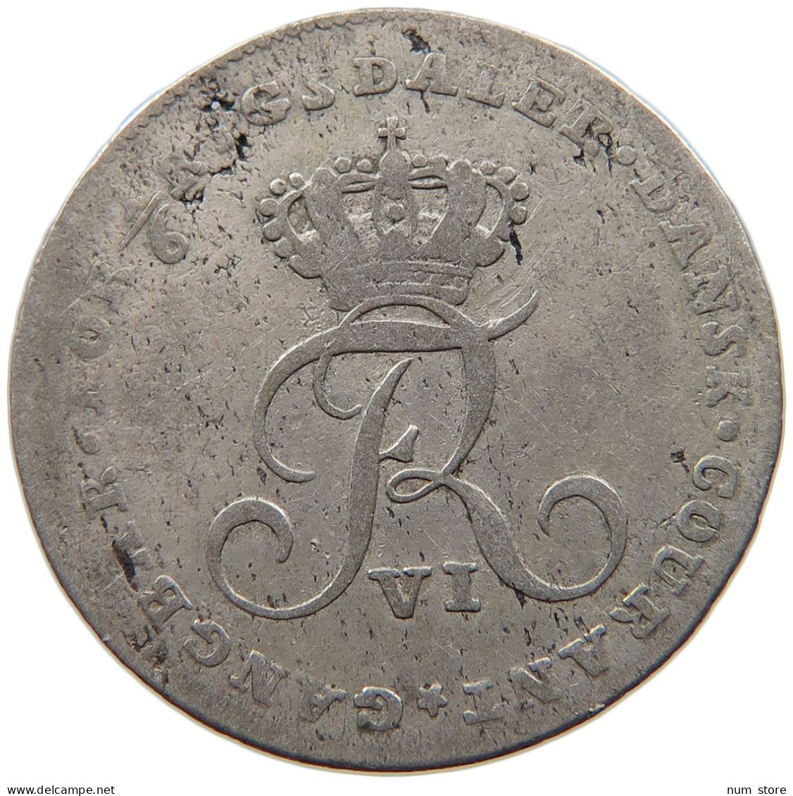 DENMARK 1/6 RIGSDALER 1808 MF Frederik VI. 1808-1839. #t026 0179 - Danemark