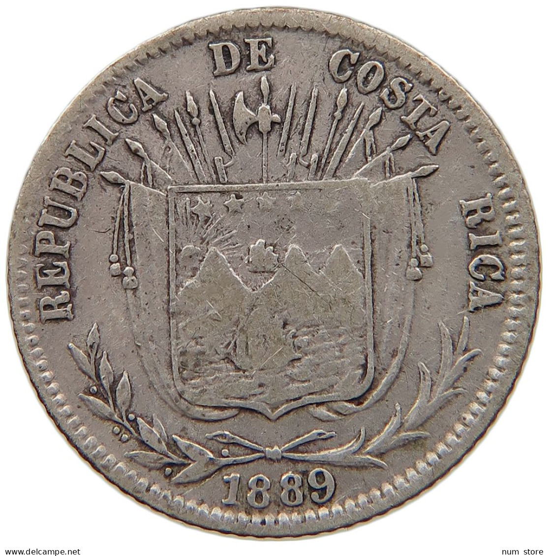 COSTA RICA 10 CENTAVOS 1889  #t027 0067 - Costa Rica