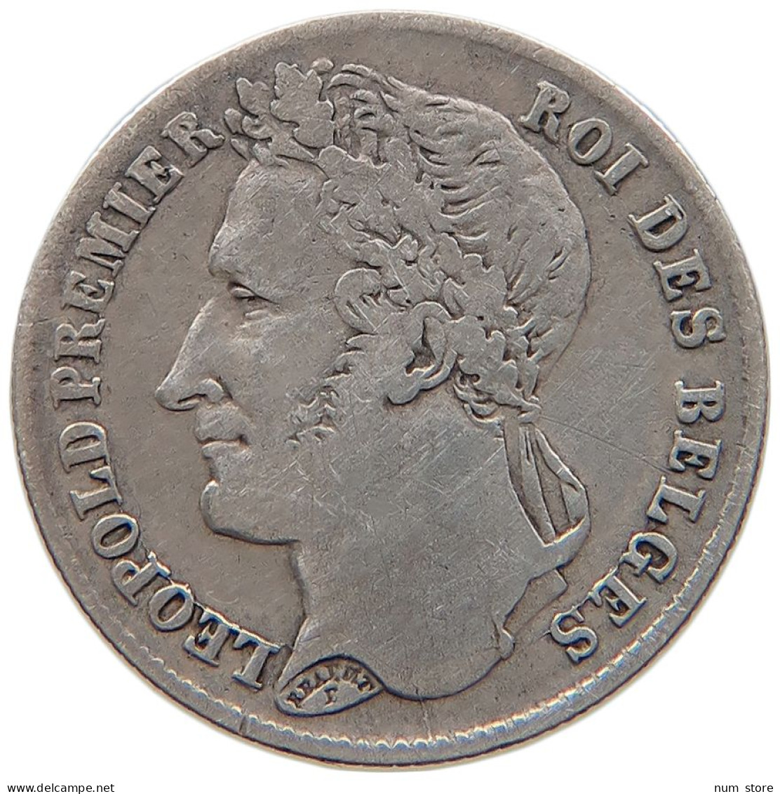 BELGIUM 1/4 FRANC 1844  Leopold I. (1831-1865) #t029 0119 - 1/4 Franc