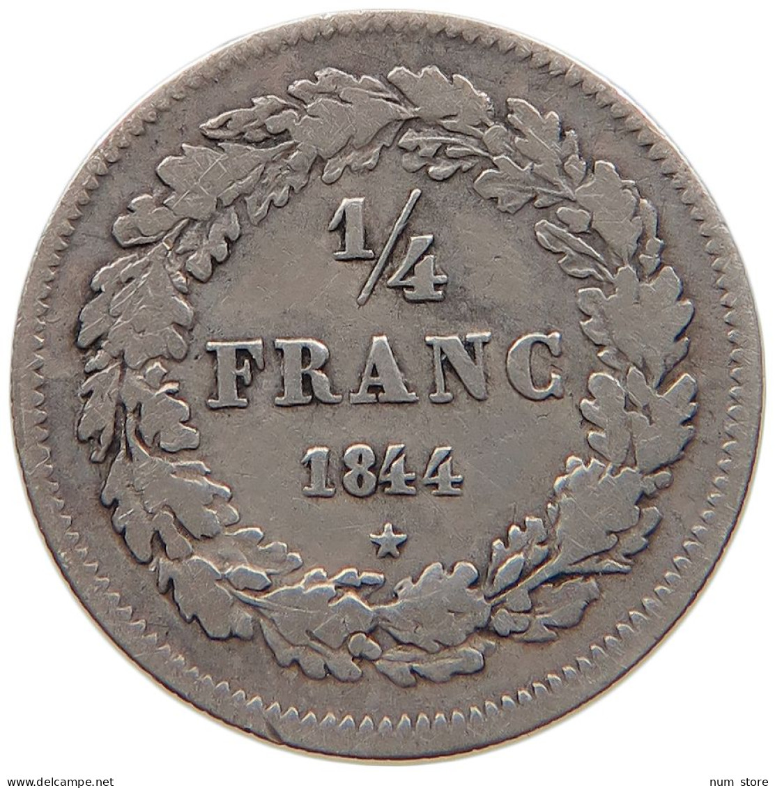 BELGIUM 1/4 FRANC 1844  Leopold I. (1831-1865) #t029 0119 - 1/4 Frank